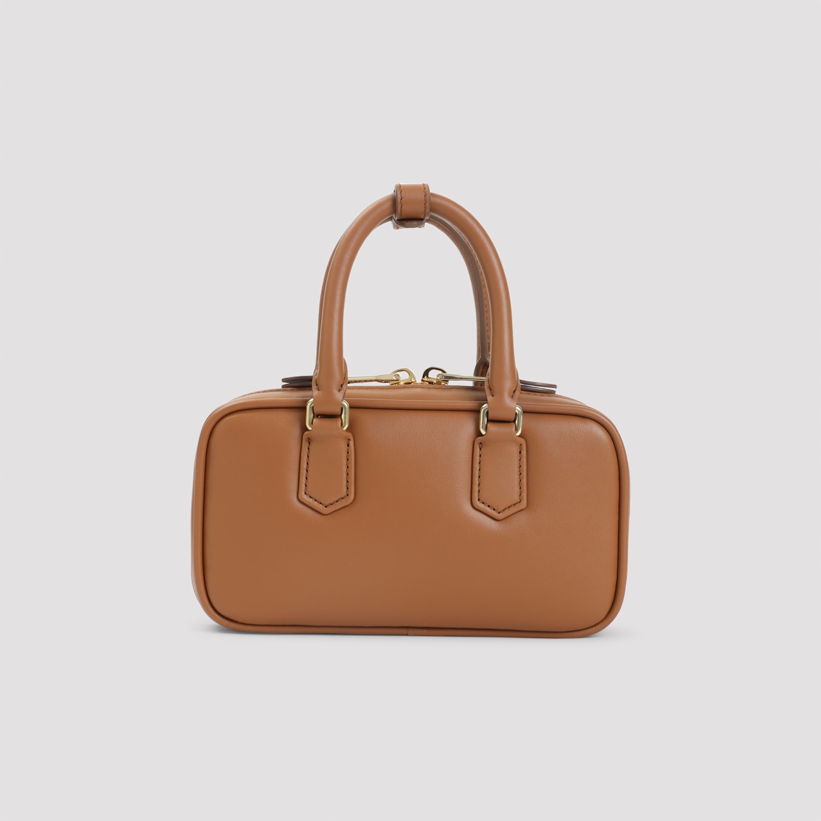 Miu Miu Cognac Arcadie Mini Calf Leather Shoulder Bag In Brown