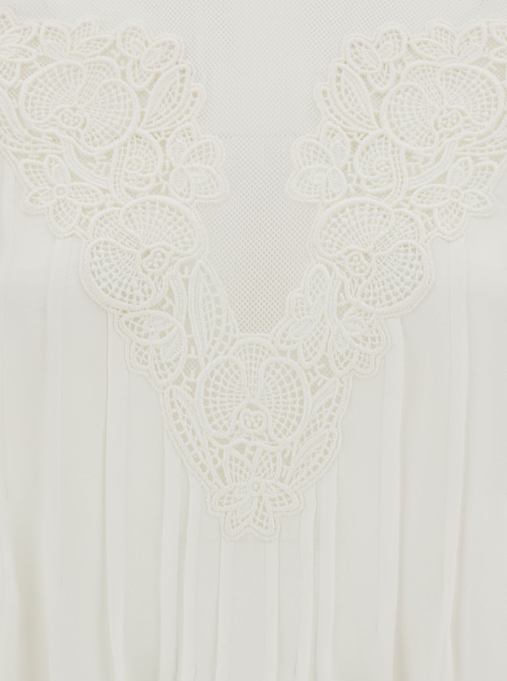 Shop Chloé White Blouse With Tonal Embroidery In Silk Woman