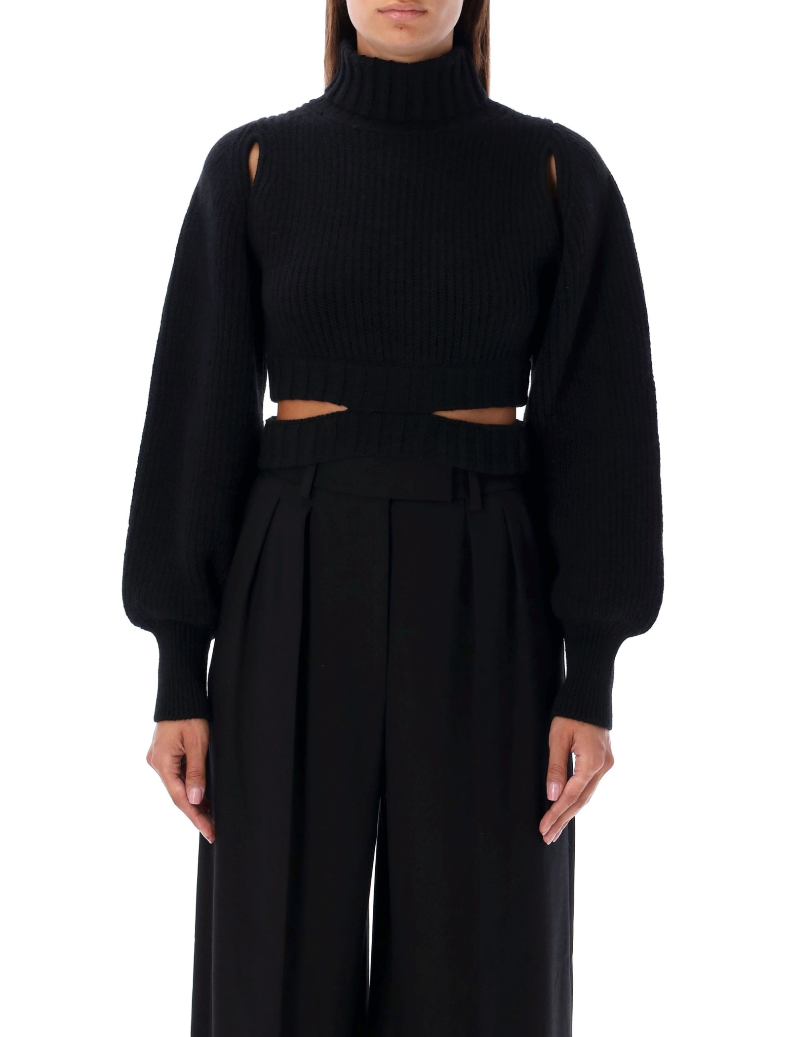 ANDREĀDAMO Cropped Knit Sweater