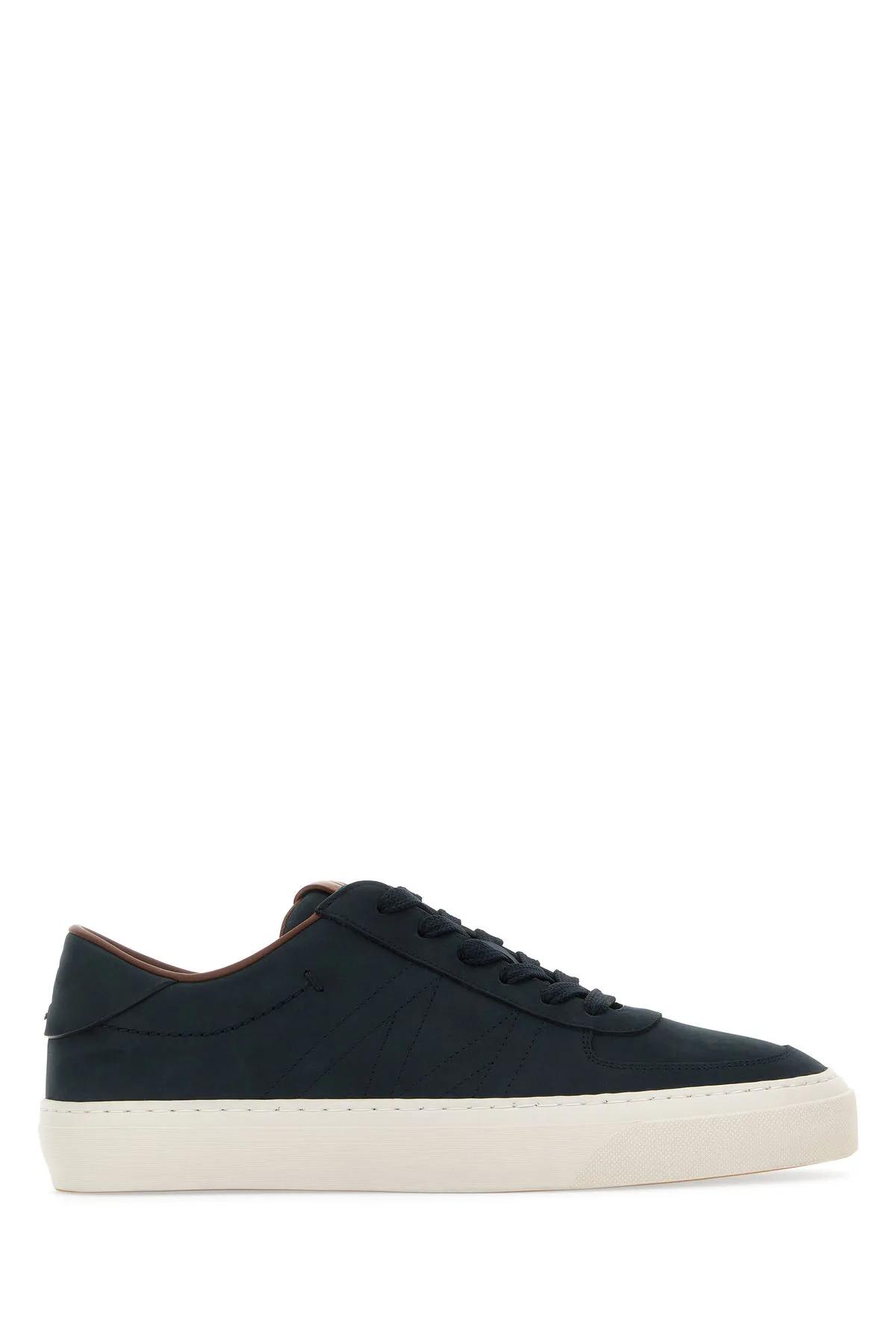 Midnight Blue Leather Monclub Sneakers