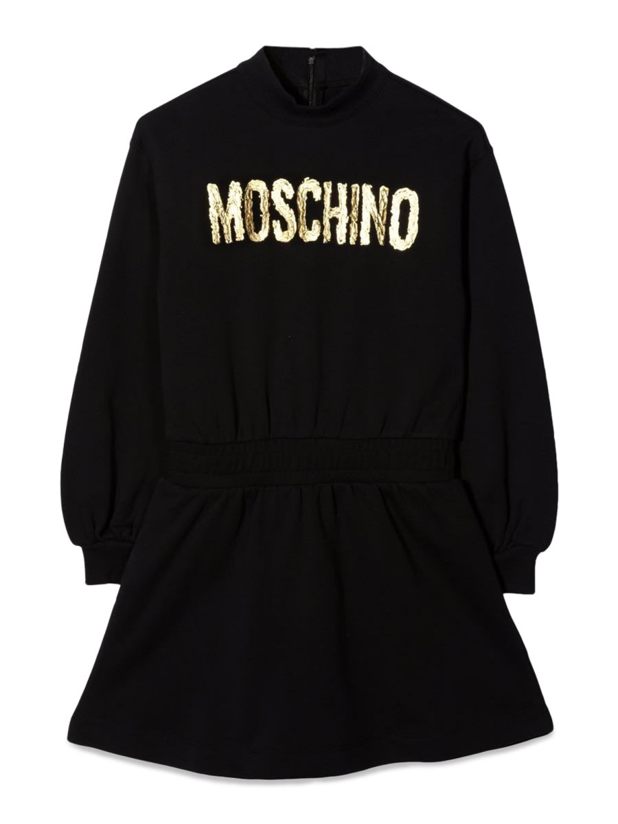 Moschino Abito Felpa Con Logo In Black