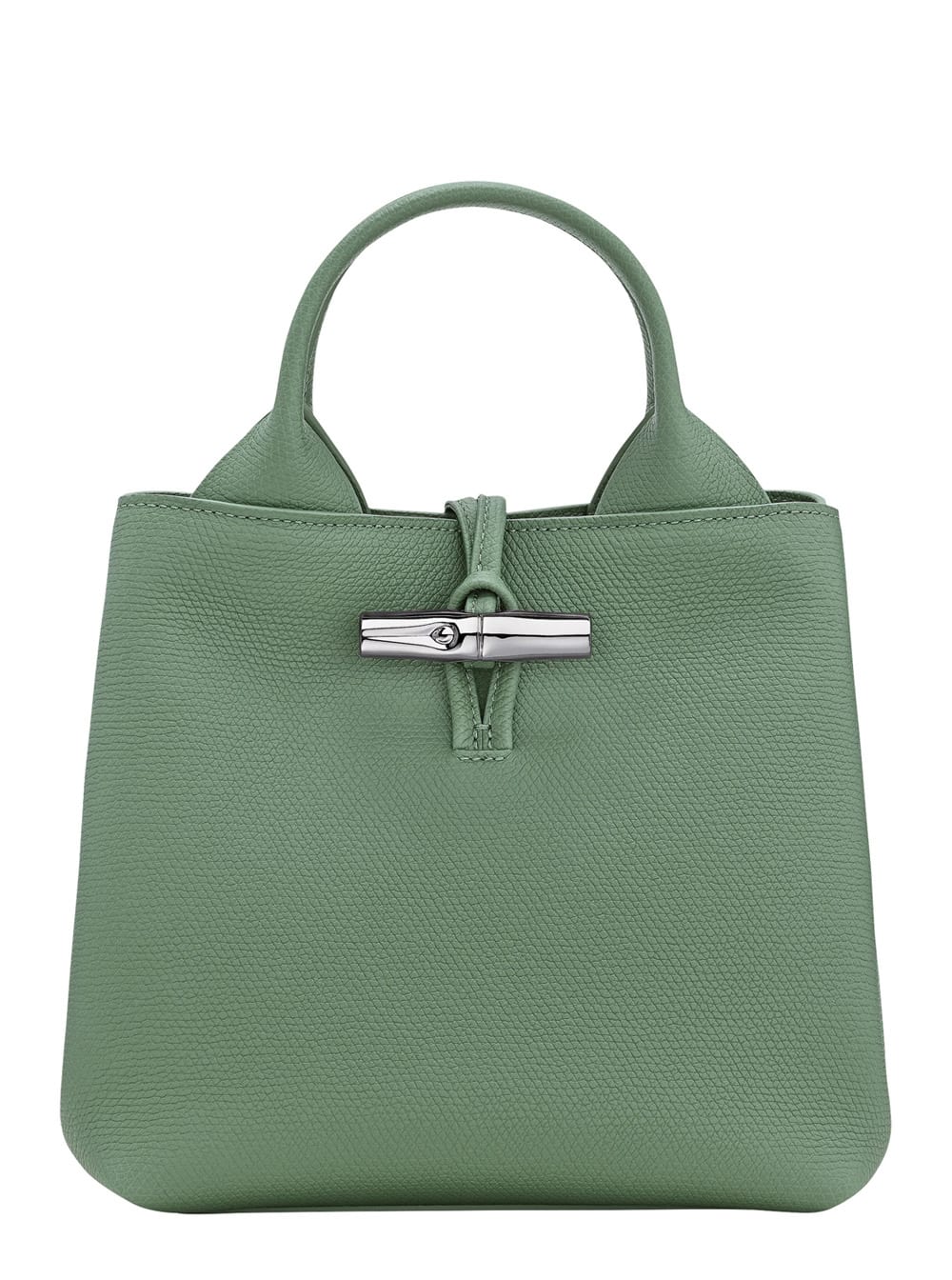 le Roseau Green Small Handbag With Adjustable And Removable Shoulder Strap In Leather Woman