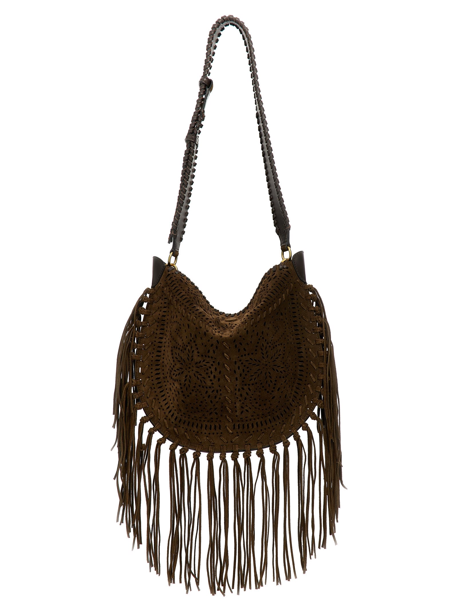 Shop Isabel Marant Oskan Hobo Soft Shoulder Bag In Brown