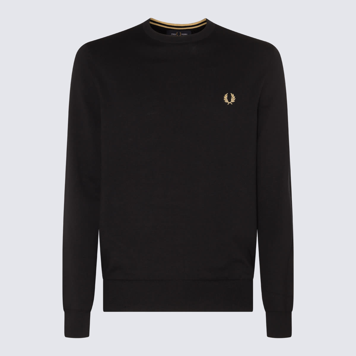 Shop Fred Perry Black Cotton-wool Blend Jumper