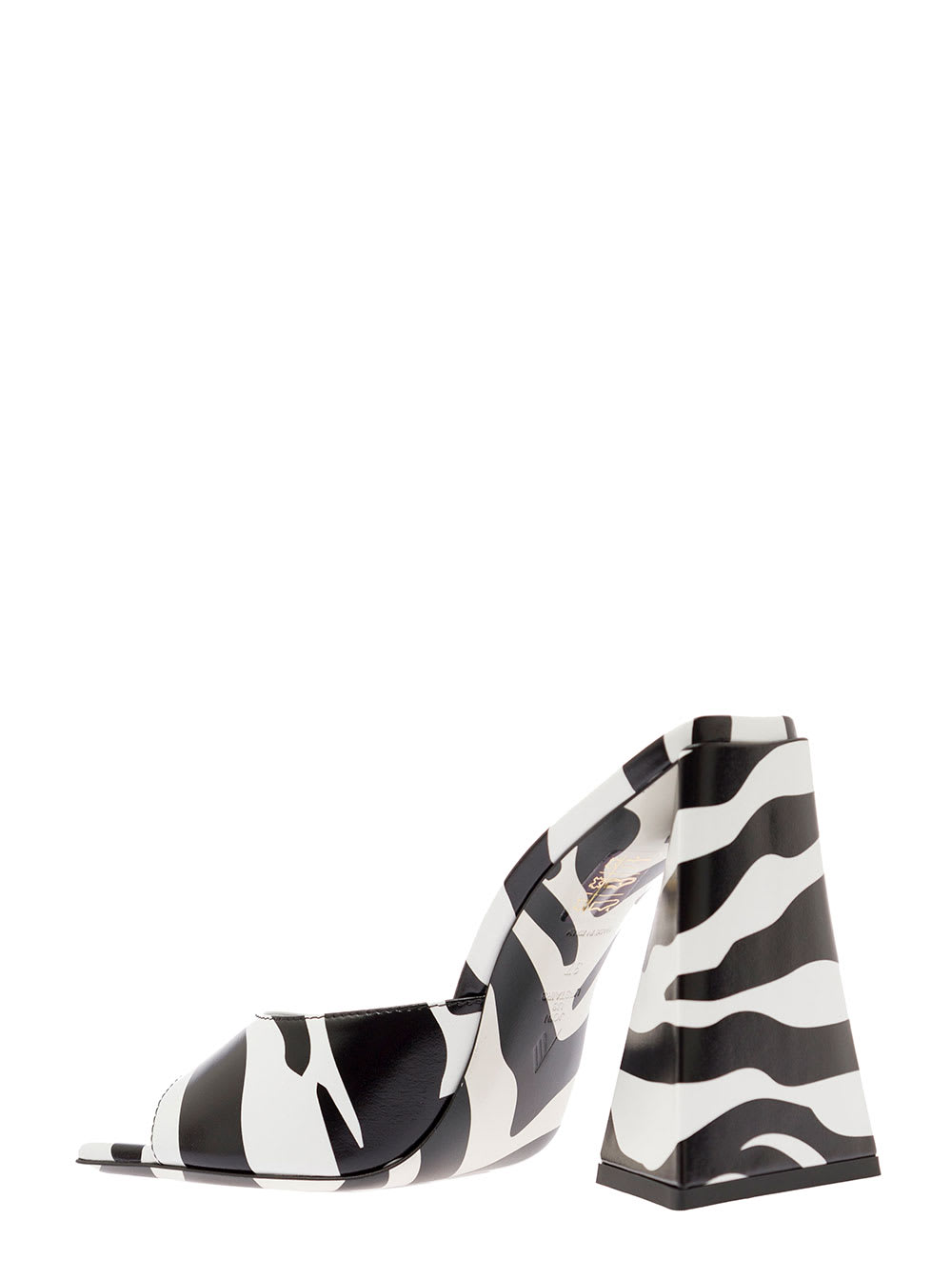 Shop Attico Devon Mule 115 Zebra Printed Leather