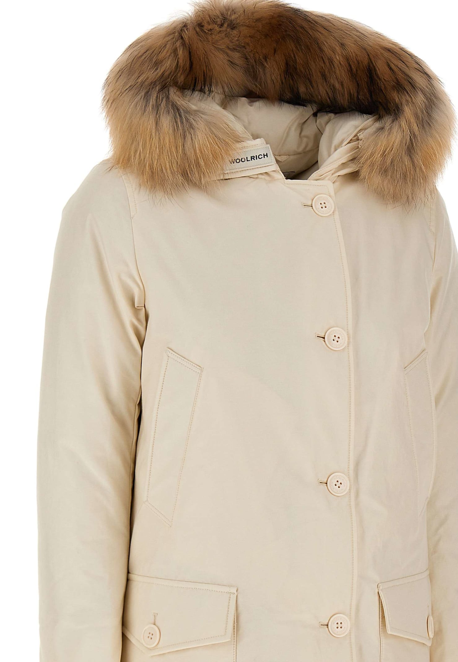 Shop Woolrich Arctic Detachable Fur Parka In Mkc Milky Cream