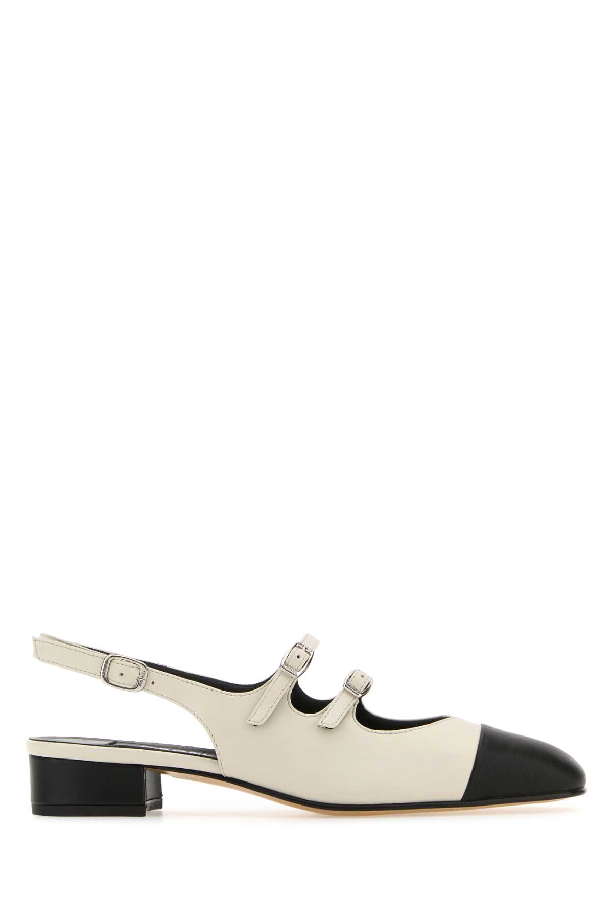 Two-tone Leather Abricot Pumps