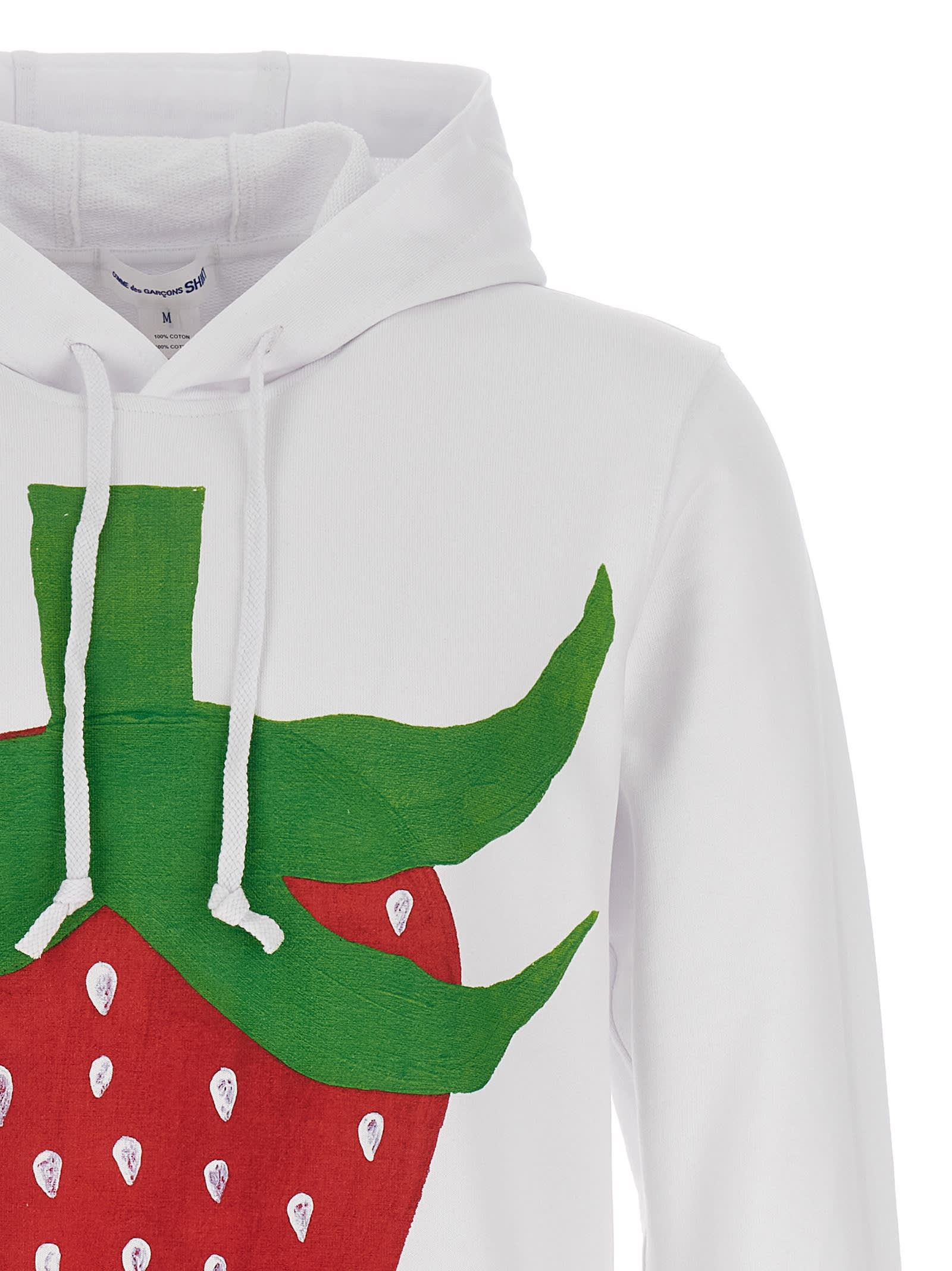 Shop Comme Des Garçons Shirt X Strawberry Hoodie In White
