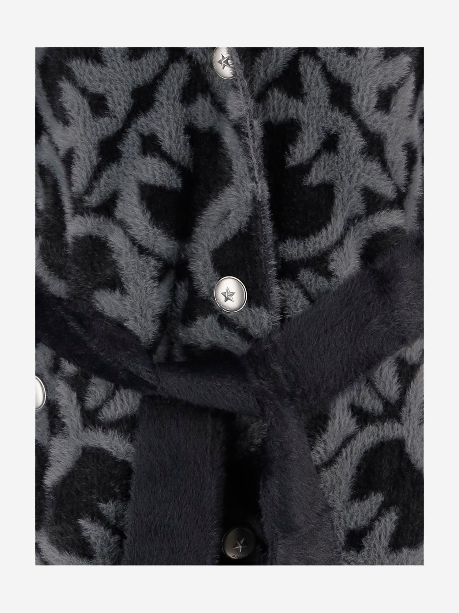 Pinko Nylon Coat With Love Birds Motif In Black