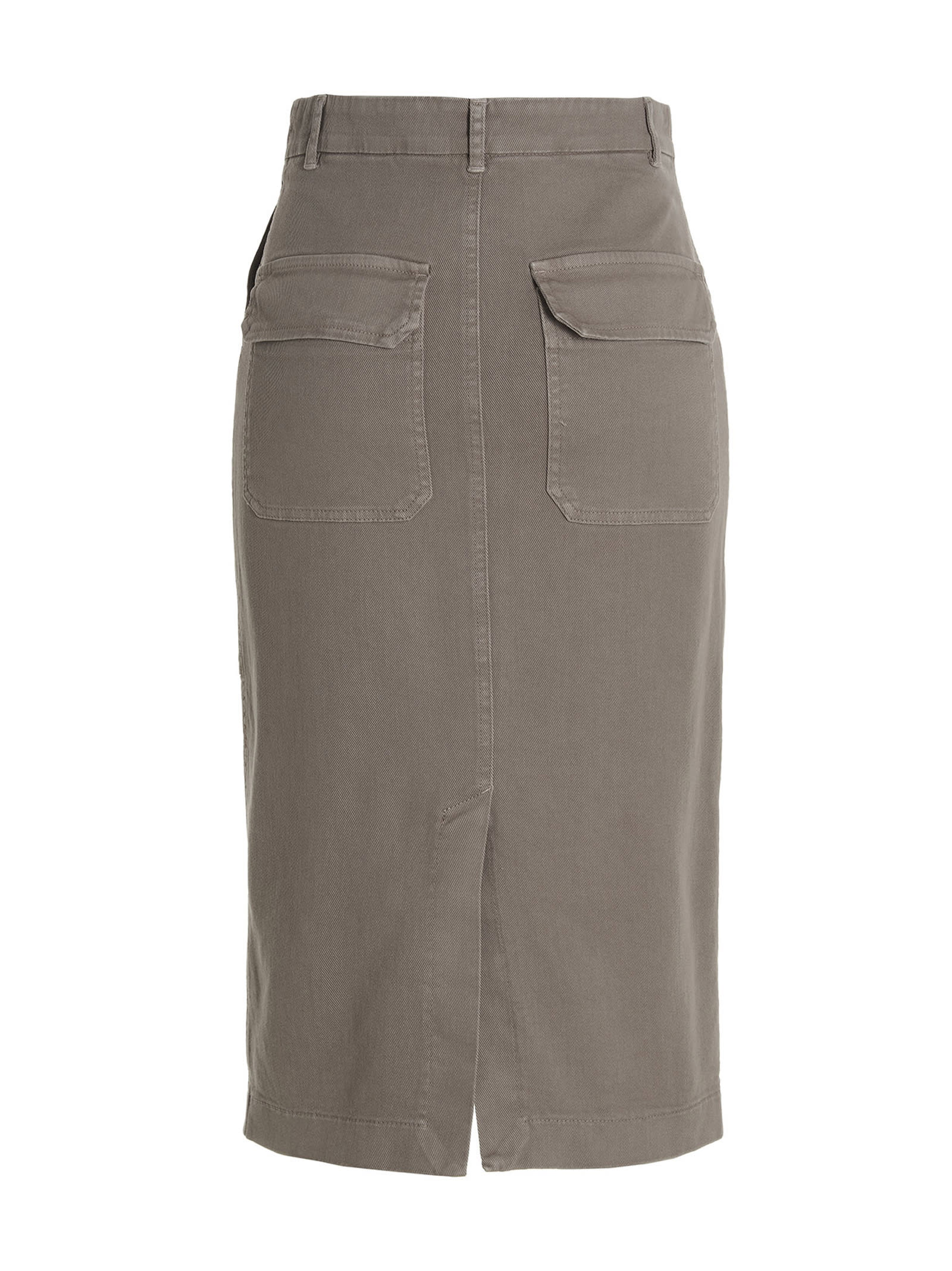 Shop Nude Midi Denim Skirt In Gray