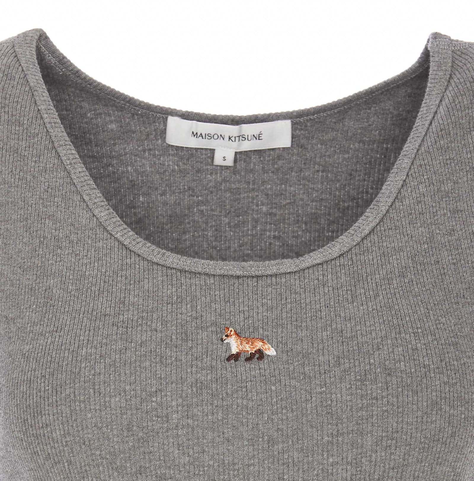 Shop Maison Kitsuné Baby Fox Logo Dress In Grey