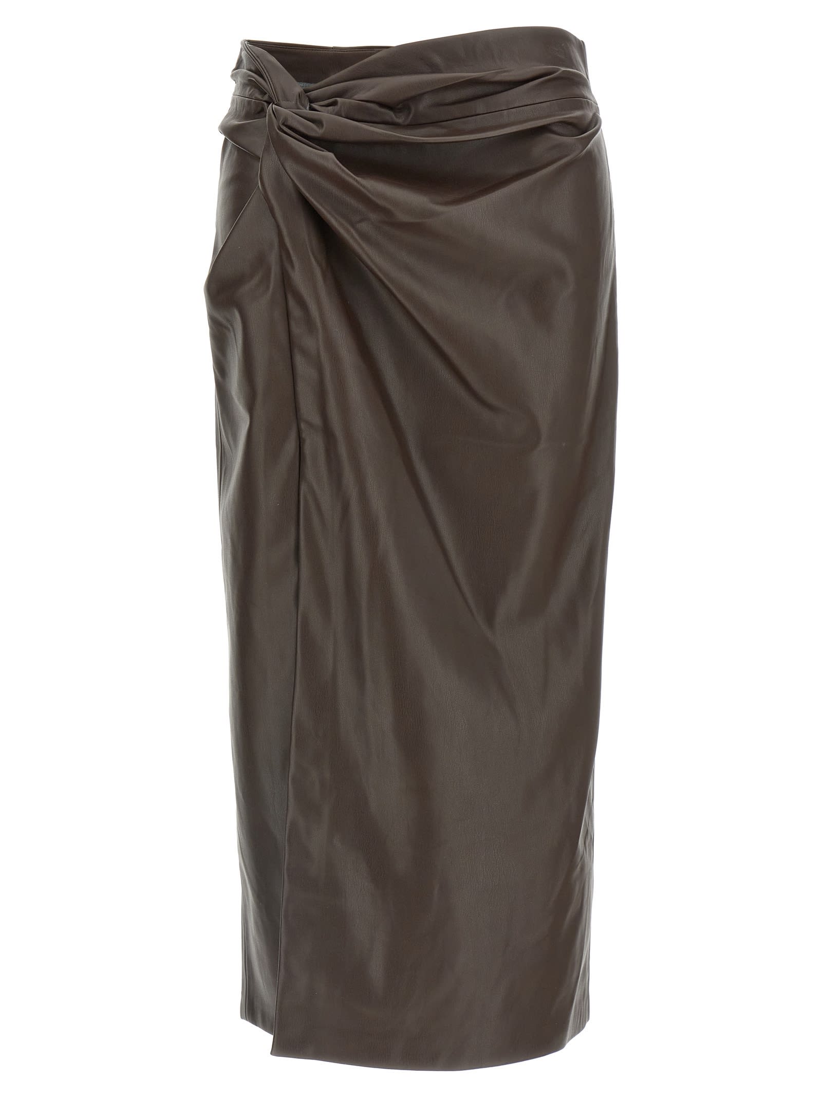 L'agence Lilou Midi Skirt In Brown