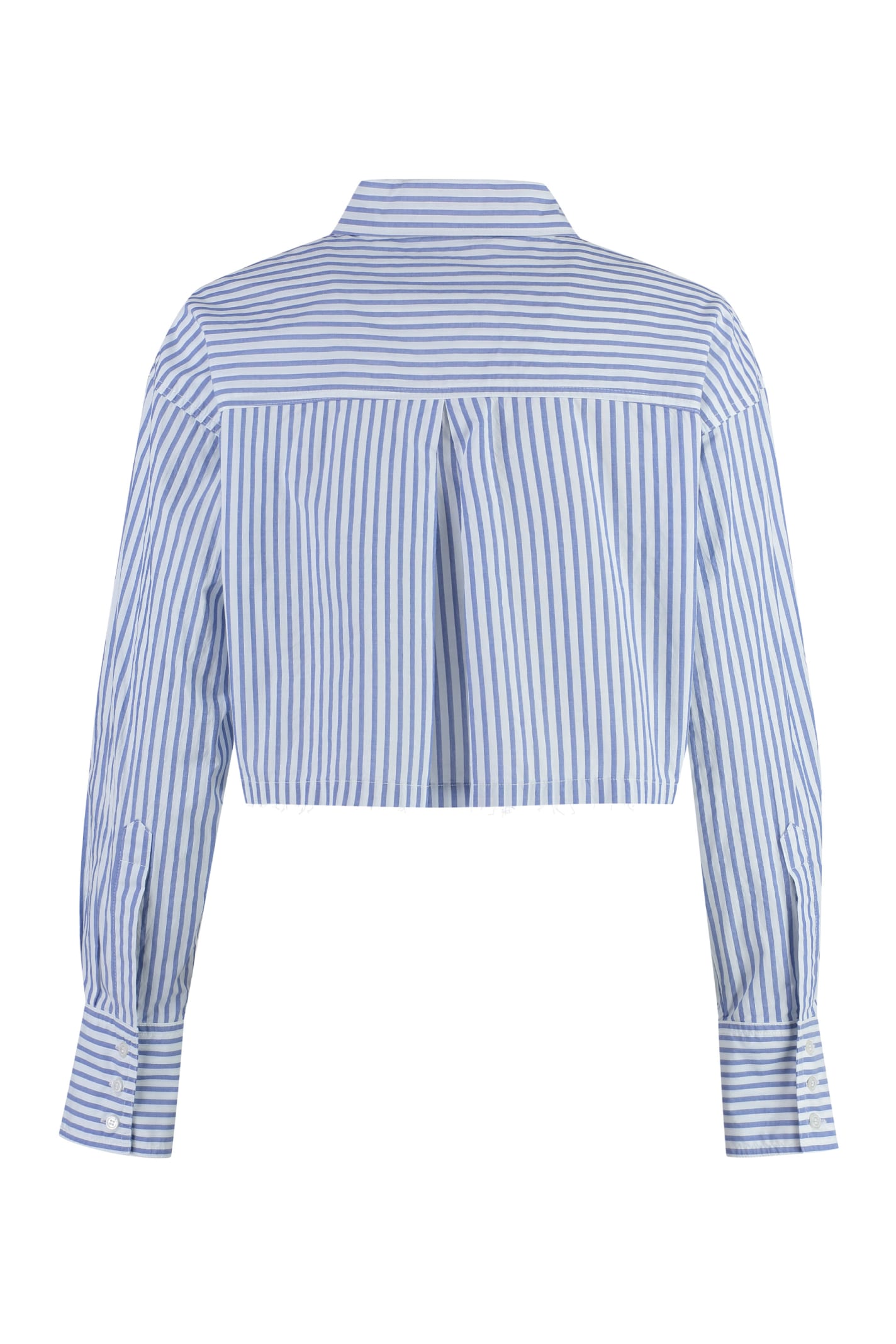 Shop Pinko Pergusa Cotton Shirt In Bianco/azzurro