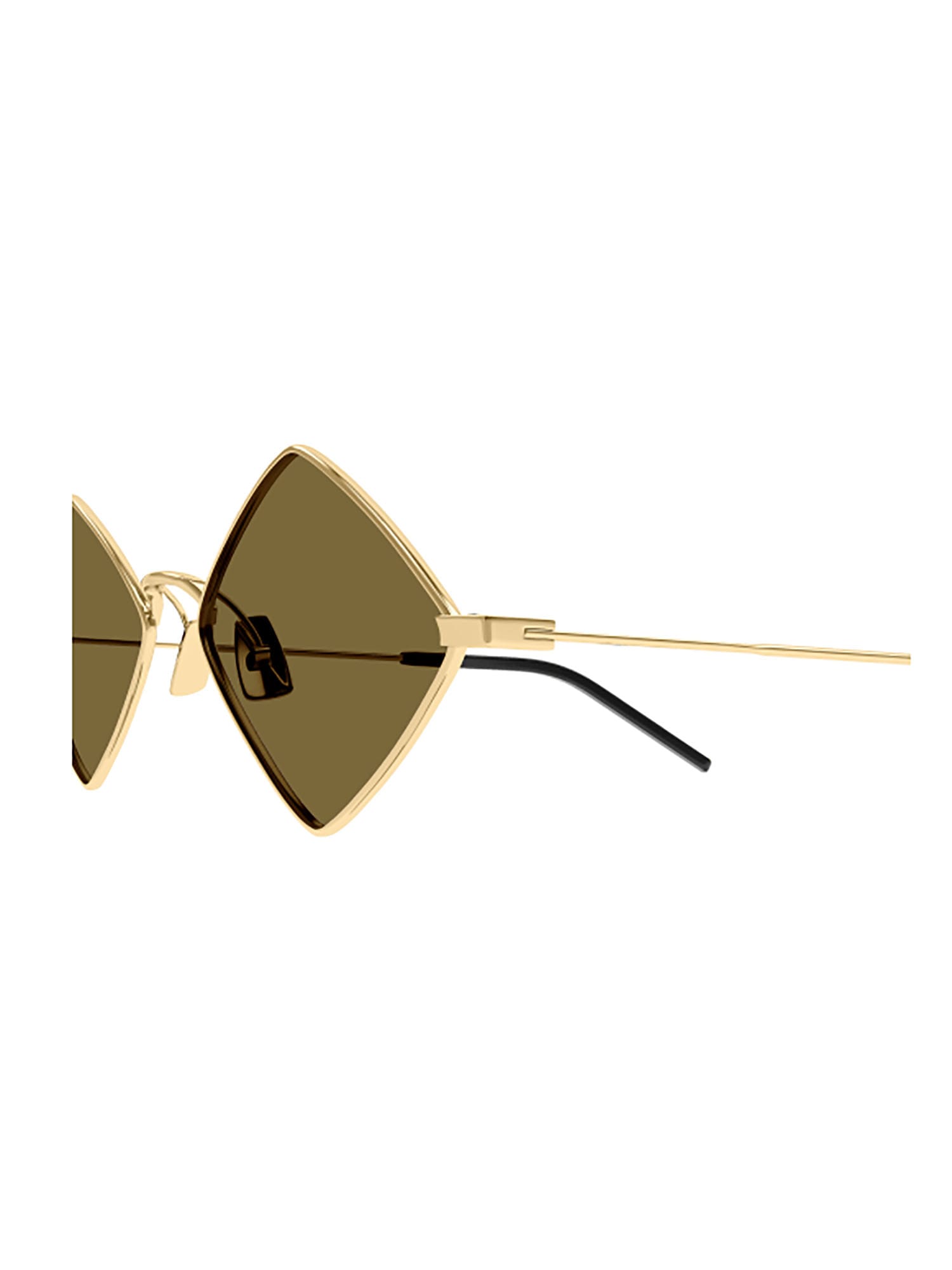 Shop Saint Laurent Sl 302 Lisa Sunglasses In Gold Gold Brown