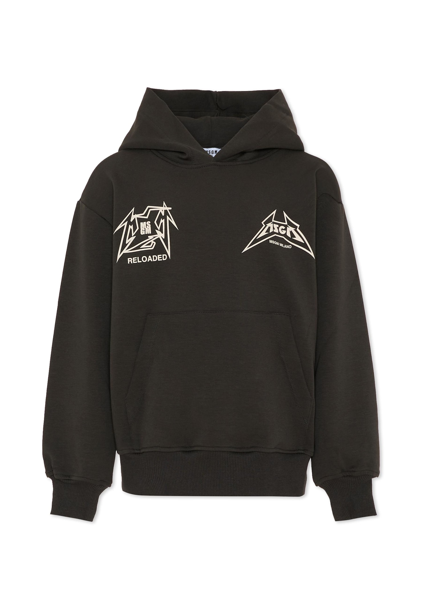 Msgm Black Sweatshirt For Girl With Logo In Black