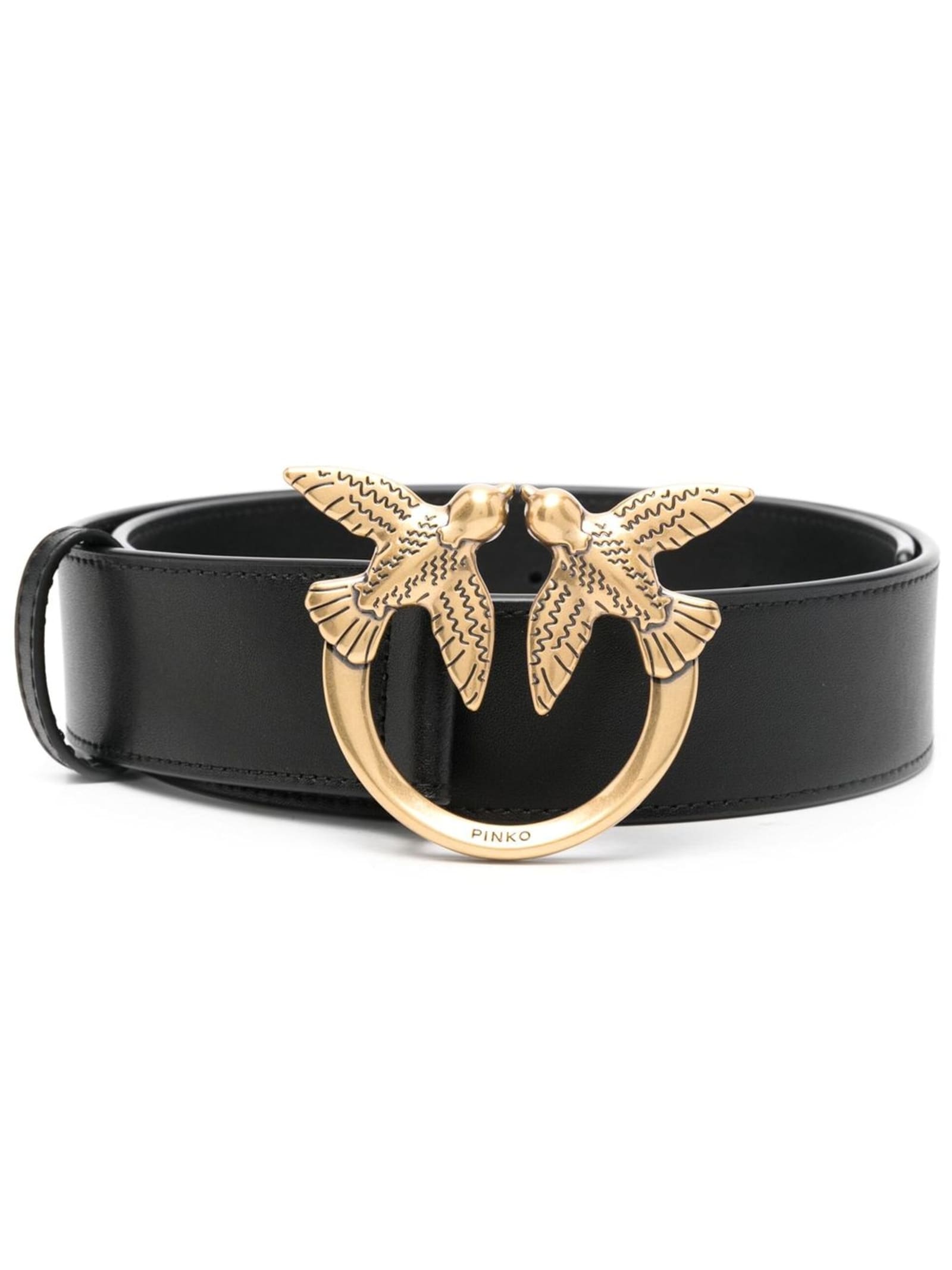 Love Birds Belt In Black Leather