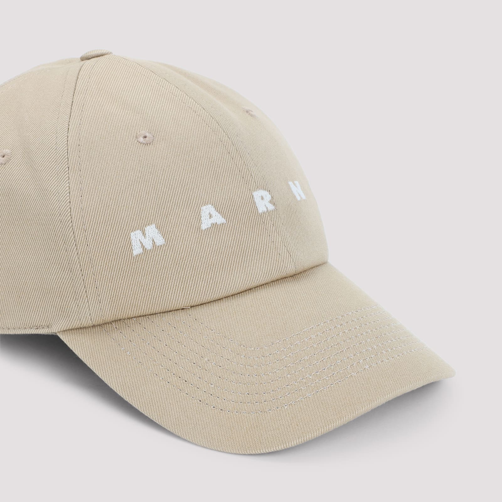 Marni Classic Six-panel Cap With Embroidered Detailing In Neutral