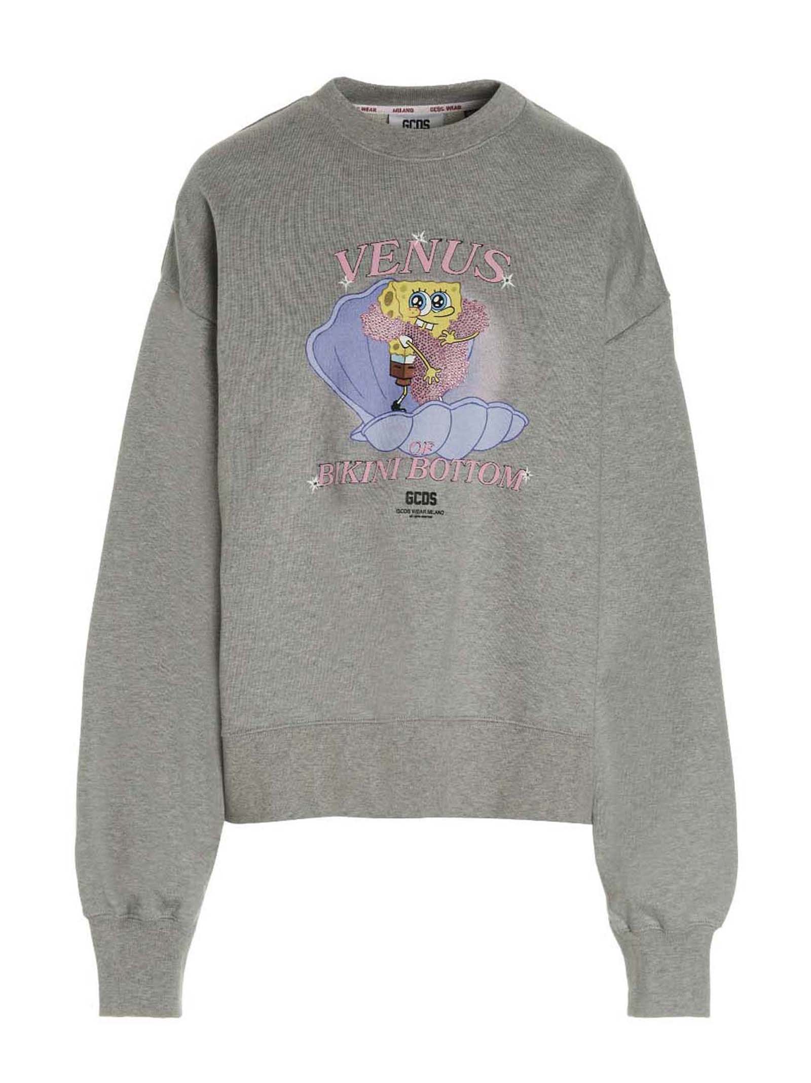 Shop Gcds Venus Capsule Spongebob Sweatshirt In Gray