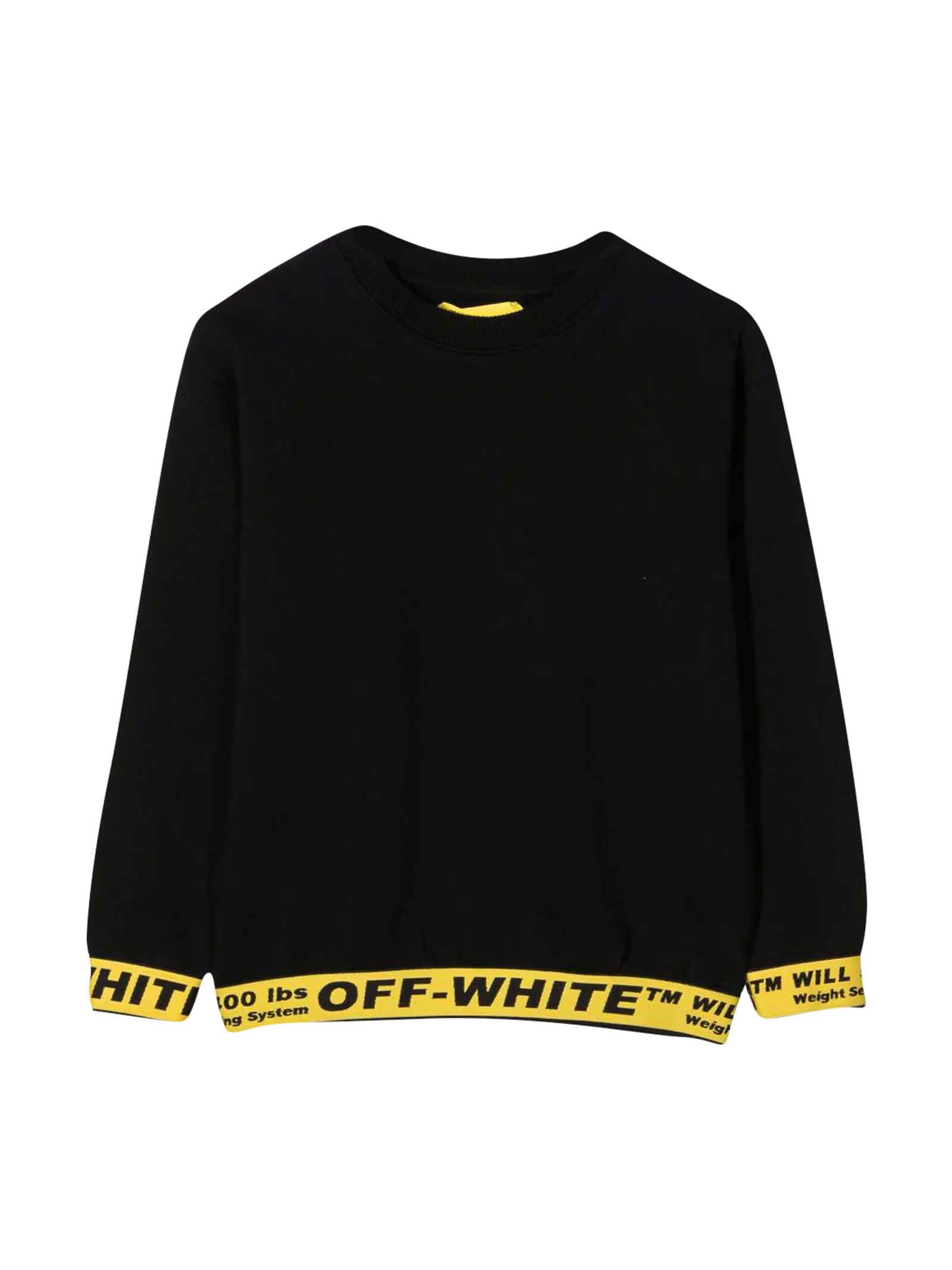 Off-White Black Sweatshirt With Yellow Print