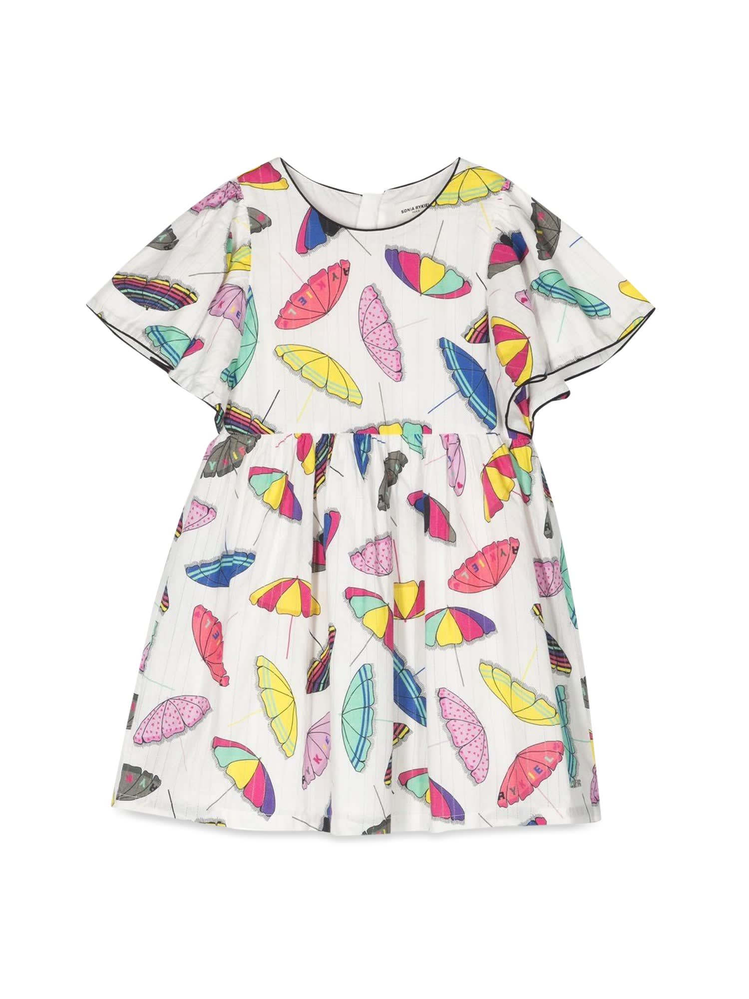 Sonia Rykiel Kids' Umbrellas Patterned Dress In Multicolor