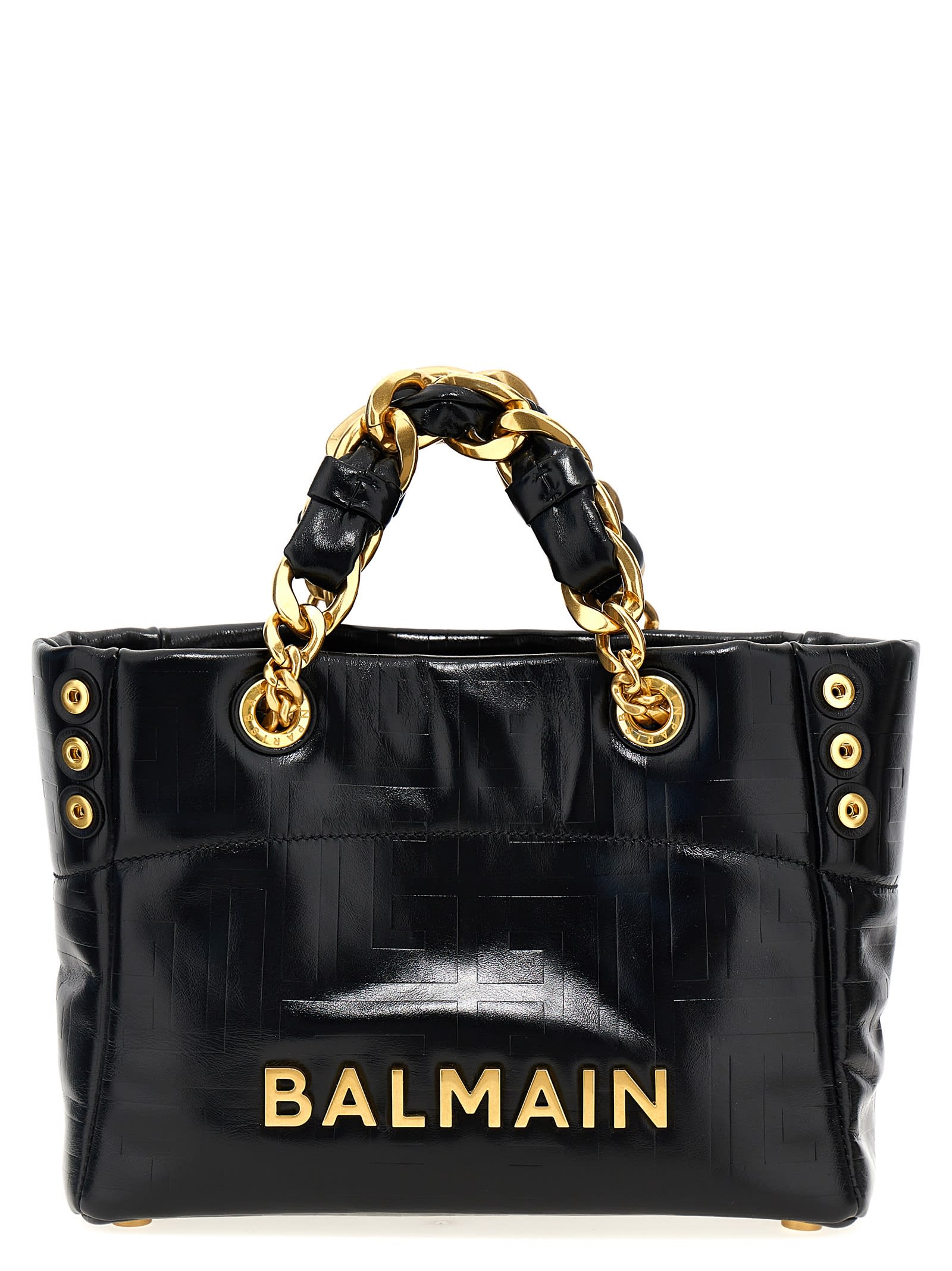 Shop Balmain 1945 Soft Small Shopping Bag In Black