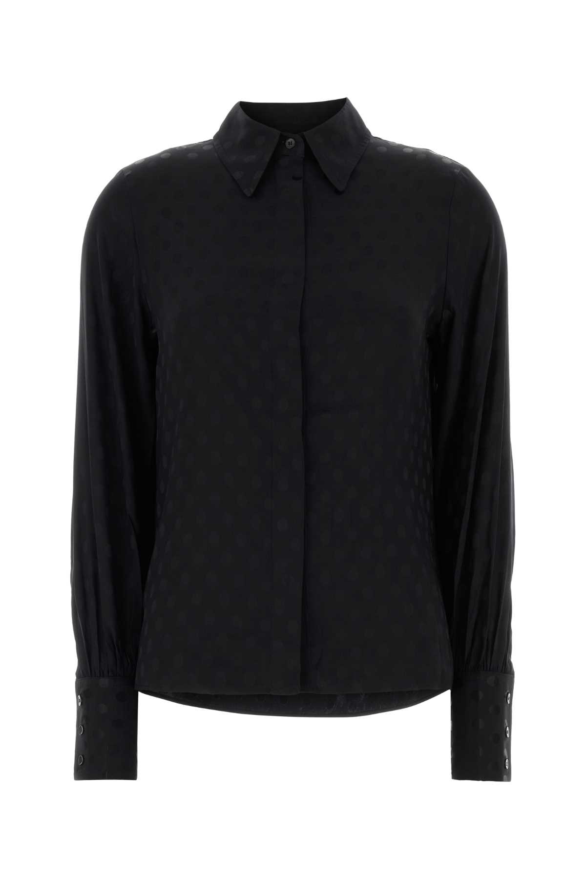 Isabel Marant Black Stretch Silk Teysa Shirt In Black