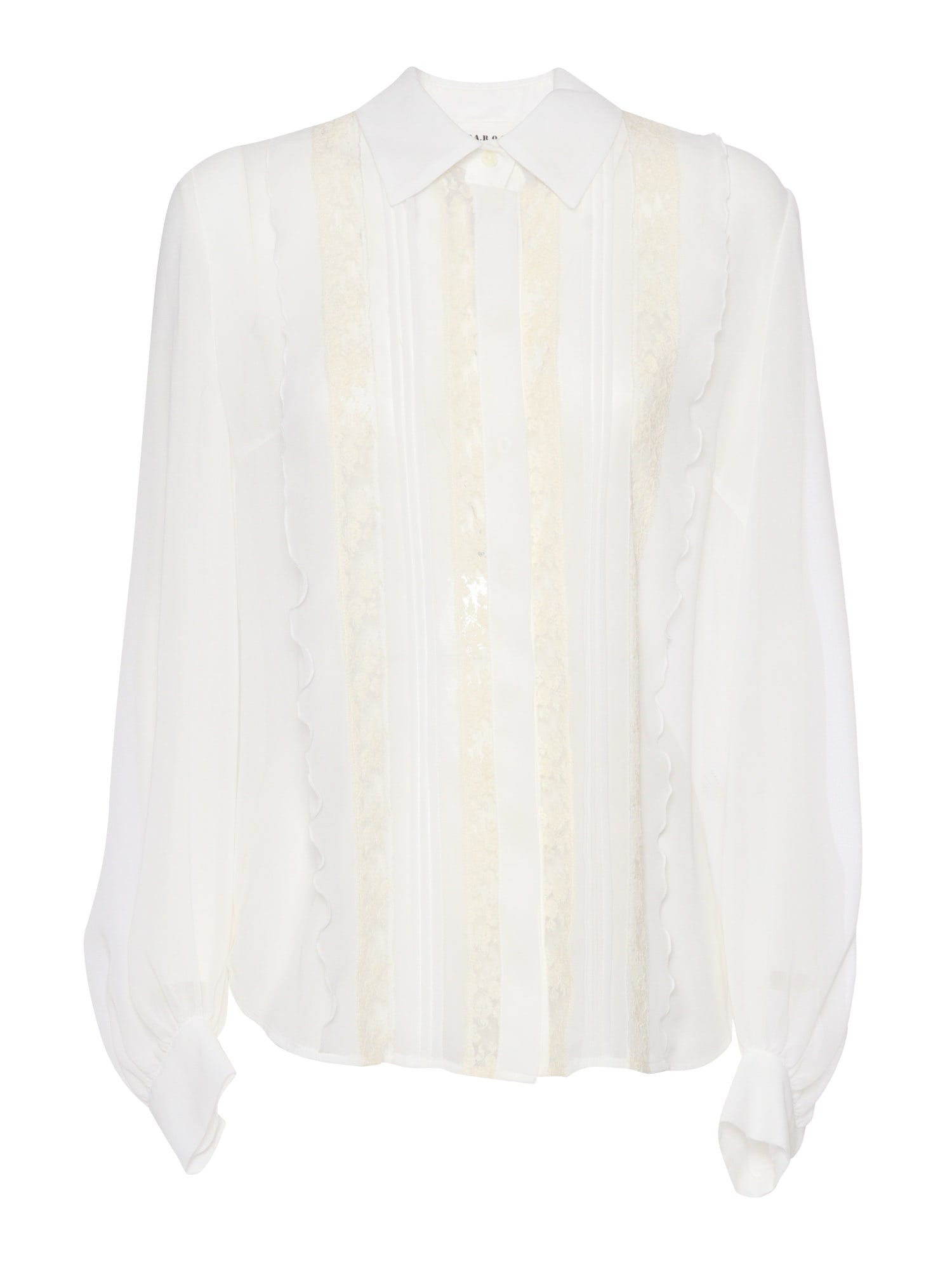 Shop P.a.r.o.s.h Camicia Con Pizzo In White