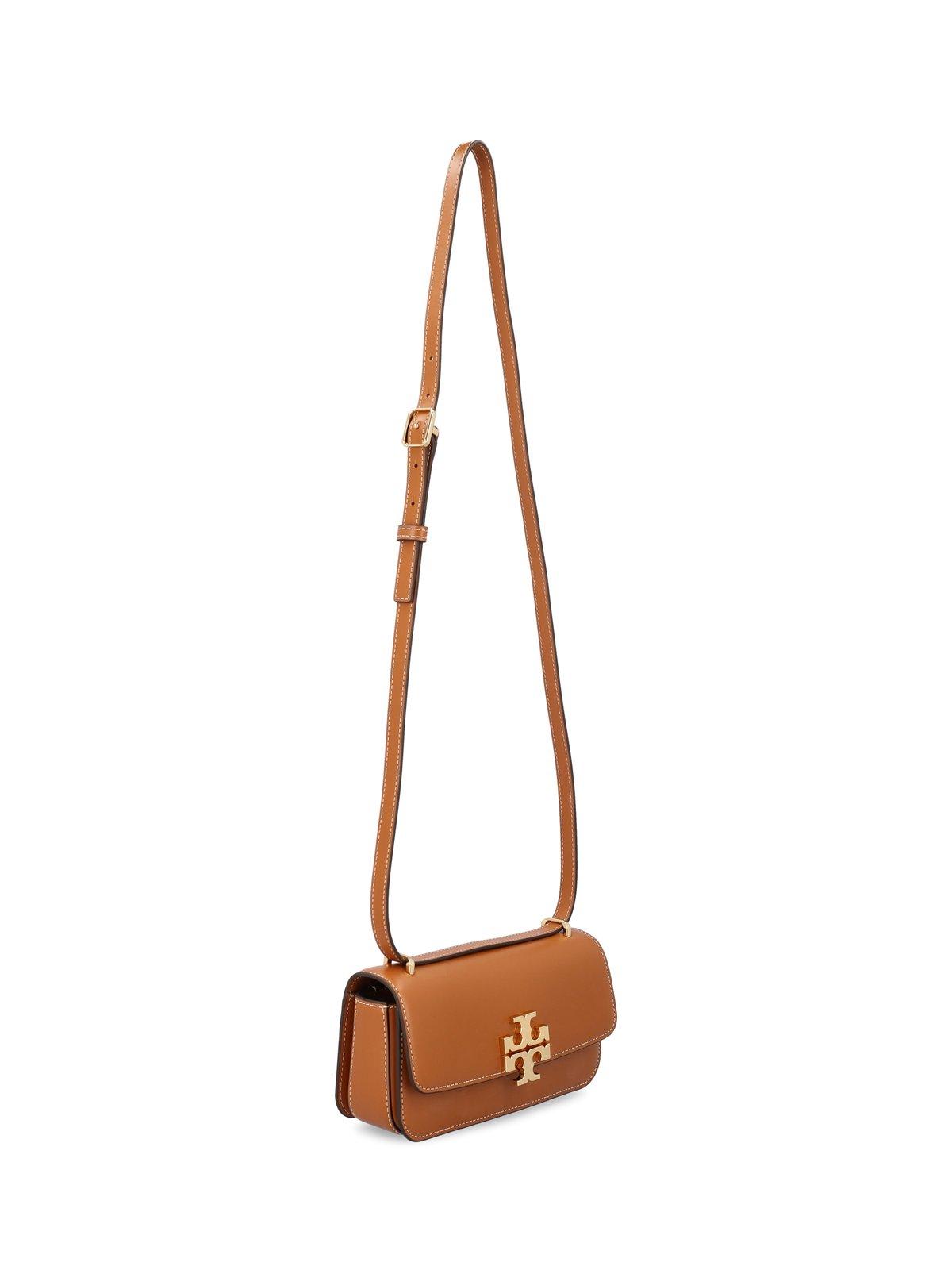 Shop Tory Burch Convertible Eleanor Foldover Top Small Shoulder Bag In Whiskey