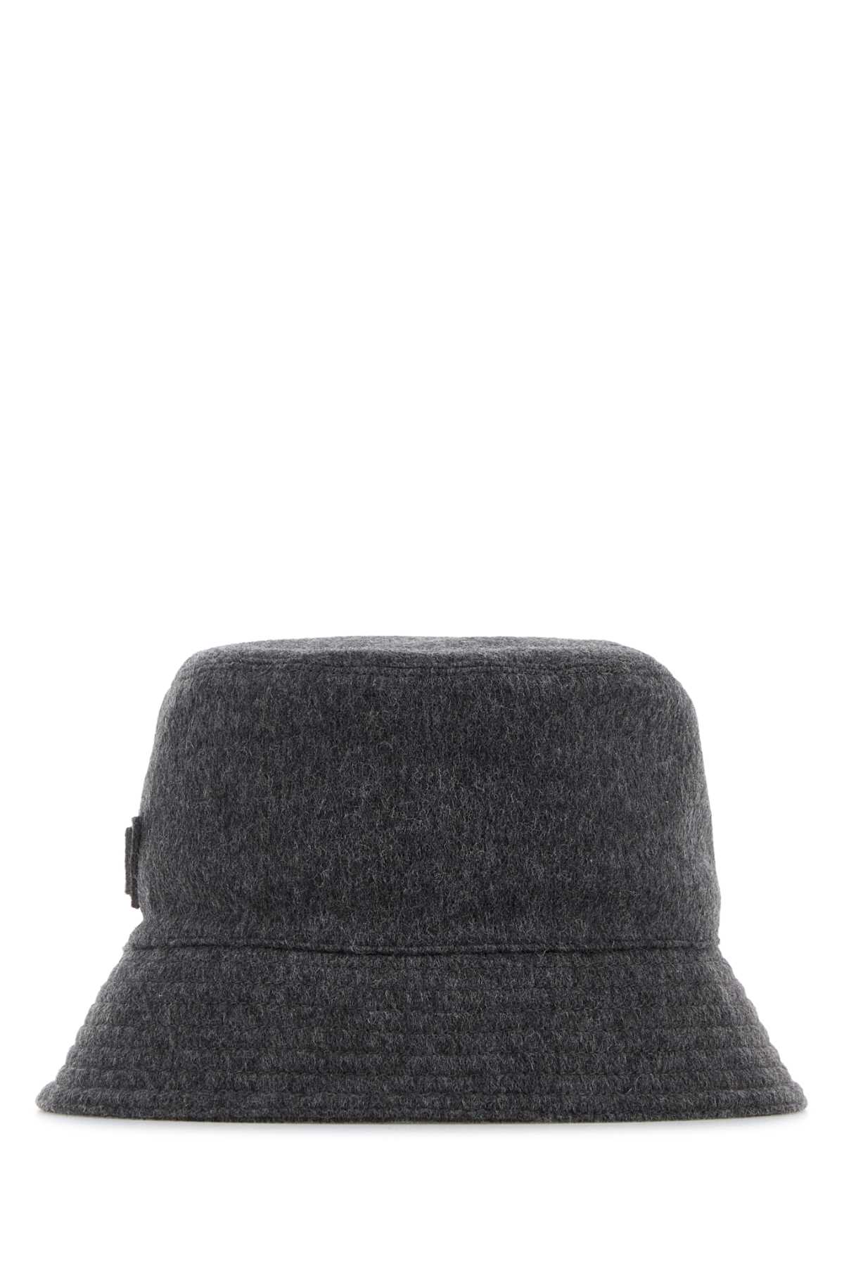 Prada Textured Fabric Bucket Hat In Gray