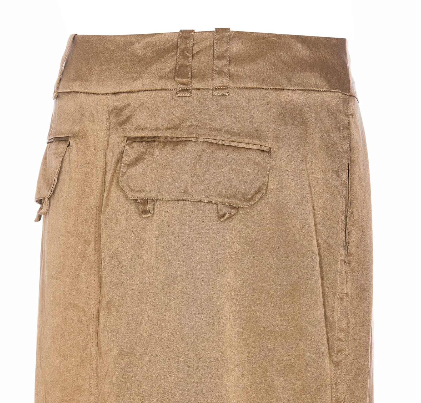 Shop Saint Laurent Pencil Skirt Silk Crepe De Chine In Beige