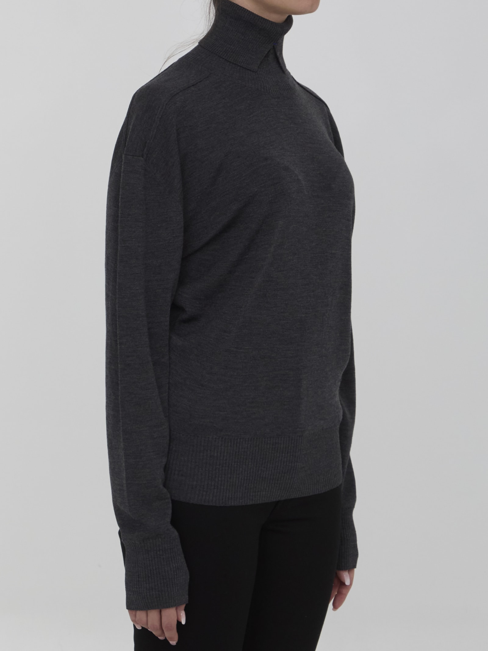 Shop Burberry Wool Jumper In Grey