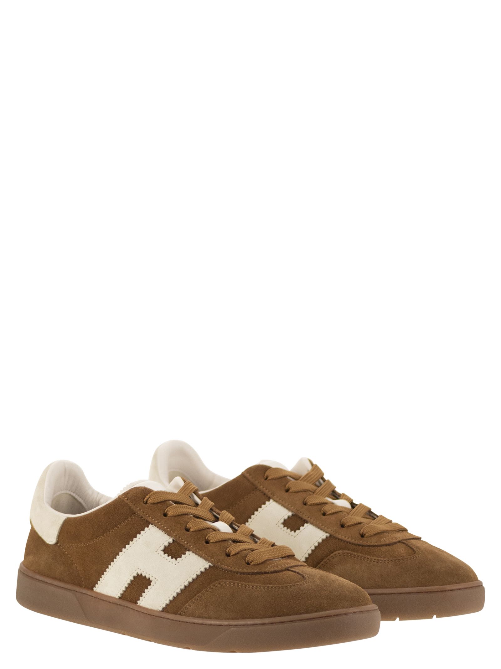 Hogan Cool Beige Suede Sneakers In Brown