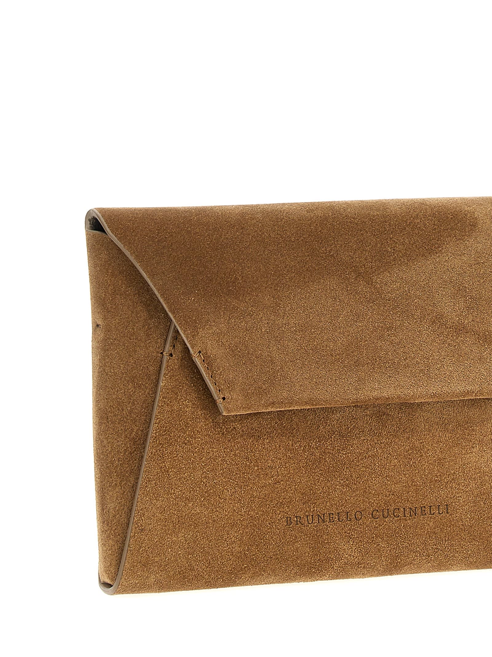 BRUNELLO CUCINELLI MONILE SUEDE CLUTCH BAG