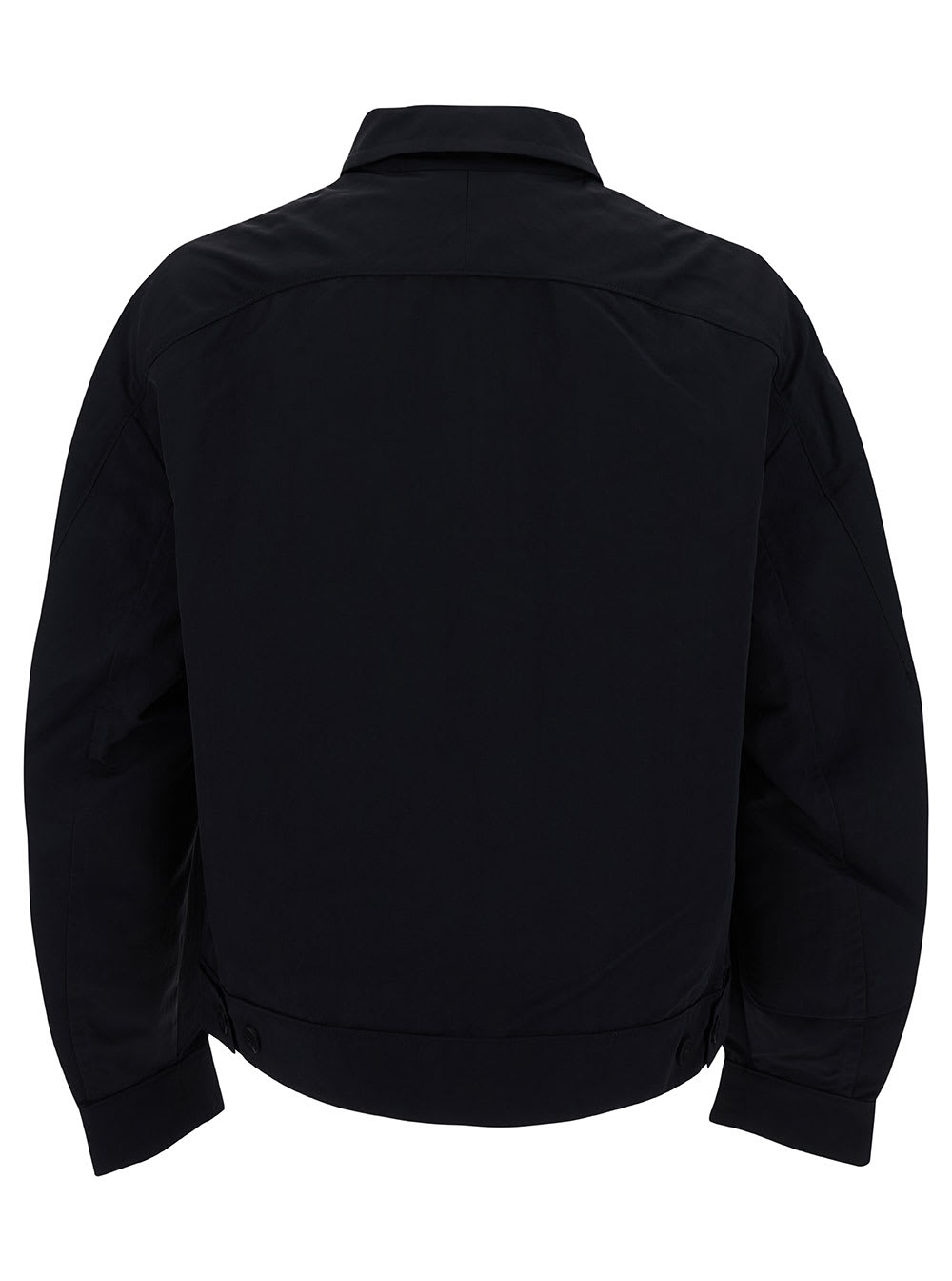 Shop Jacquemus Black Zip-up Jacket With Tonal Logo Embroidery In Polyamide Man