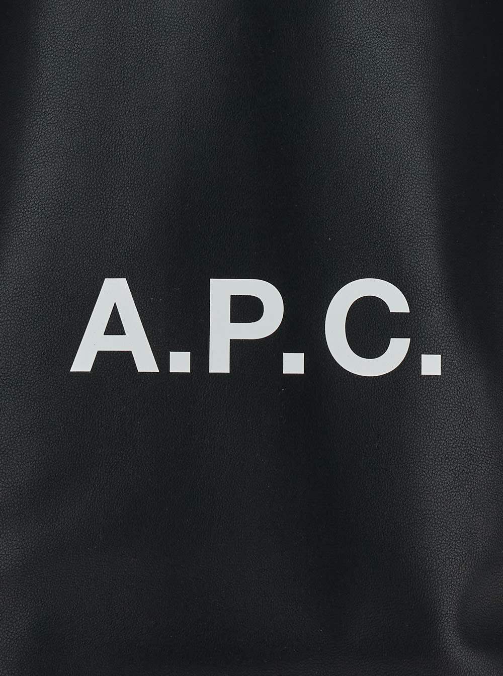 Shop Apc Black Tote Bag With  Logo Print In Faux Leather Woman