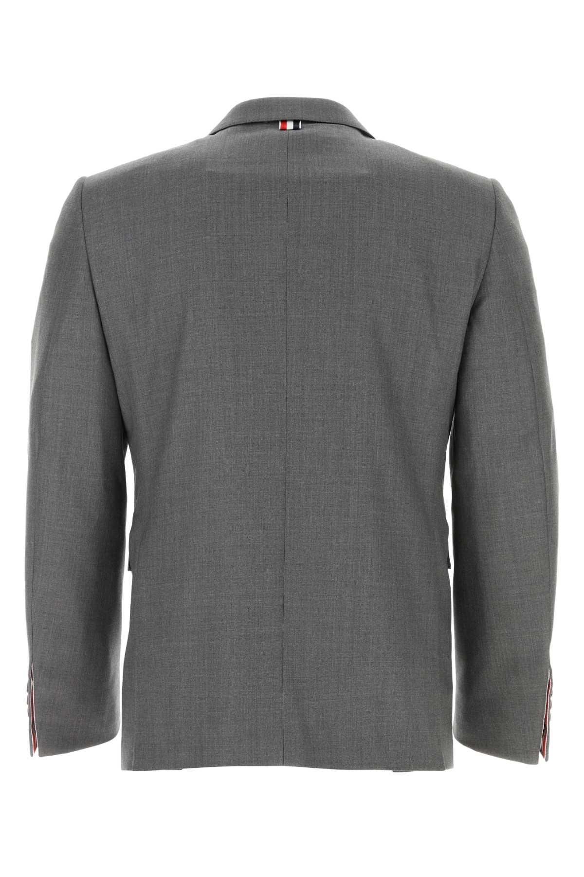 Shop Thom Browne Grey Twill Blazer In Medgrey
