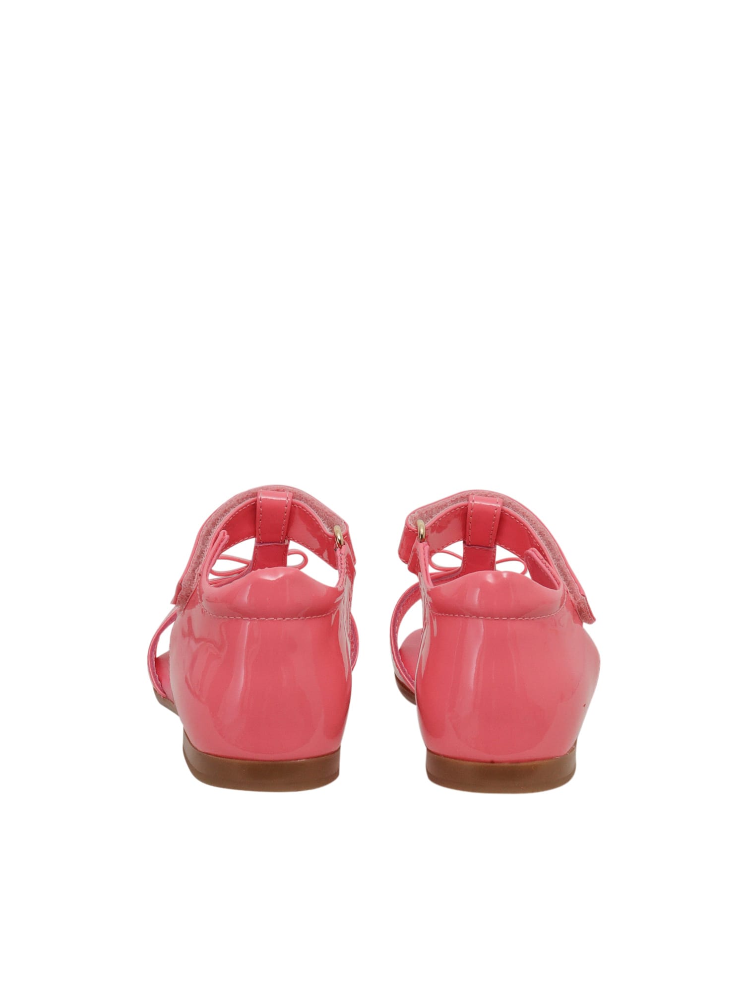 Shop Dolce & Gabbana D&g Leather Pink Sandals In Fuchsia