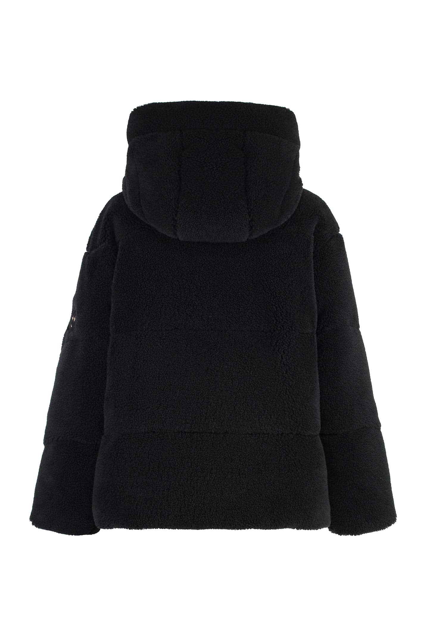 Shop Tatras Hooded Vegan Fur Jacket In Black