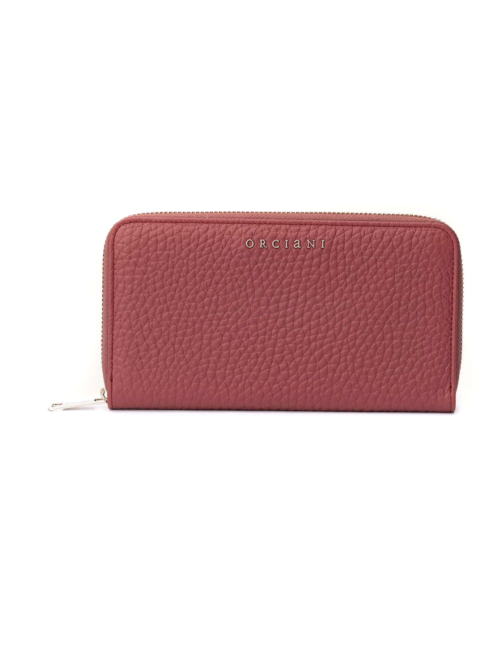 Shop Orciani Zip Around Soft Leather Wallet In Bordeaux