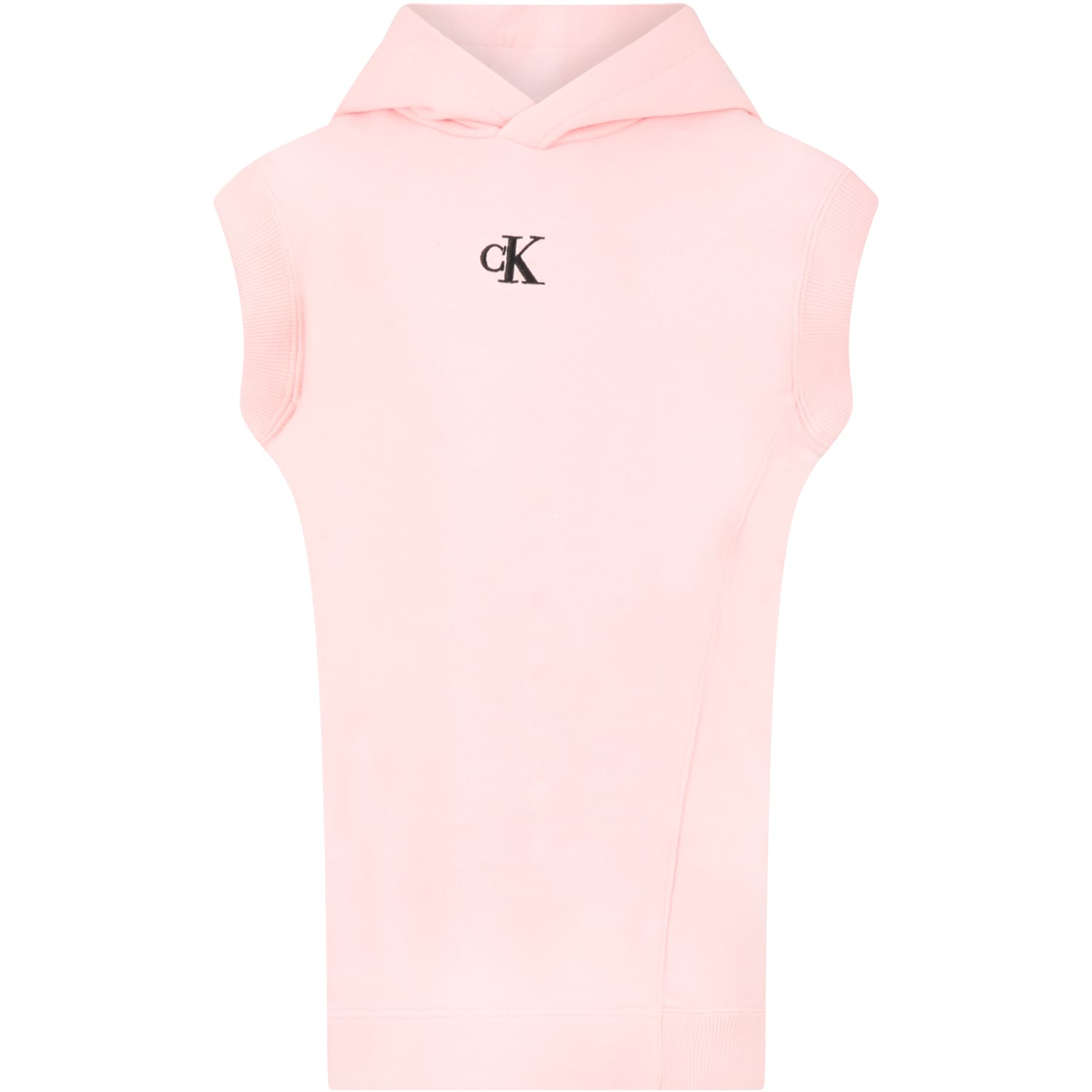 Calvin Klein Pink Dress For Girl With Logo