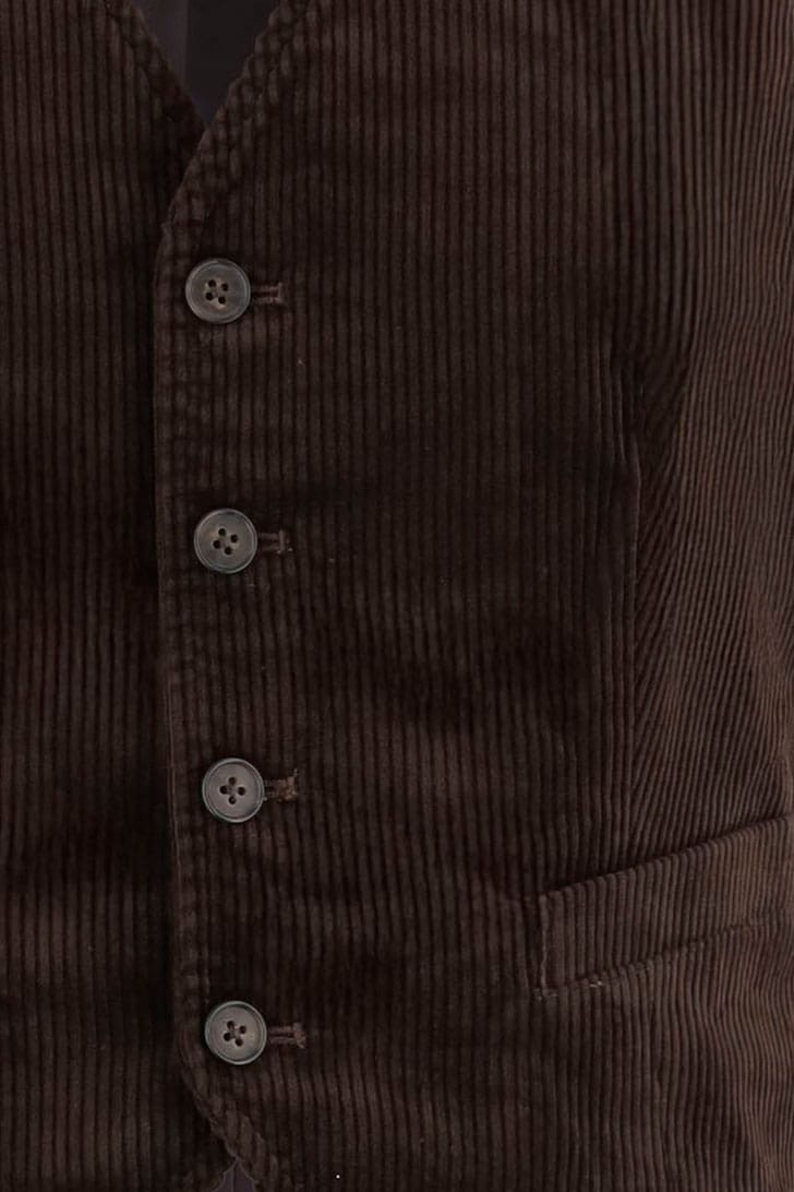 Polo Ralph Lauren Buttoned Corduroy Waistcoat In Brown