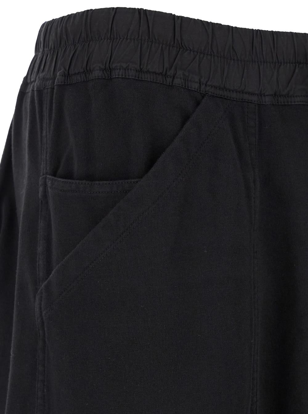 Shop Drkshdw Black Cargo Pants With Elastic Waist With Drawstrings And Drop Crotch In Cotton Man