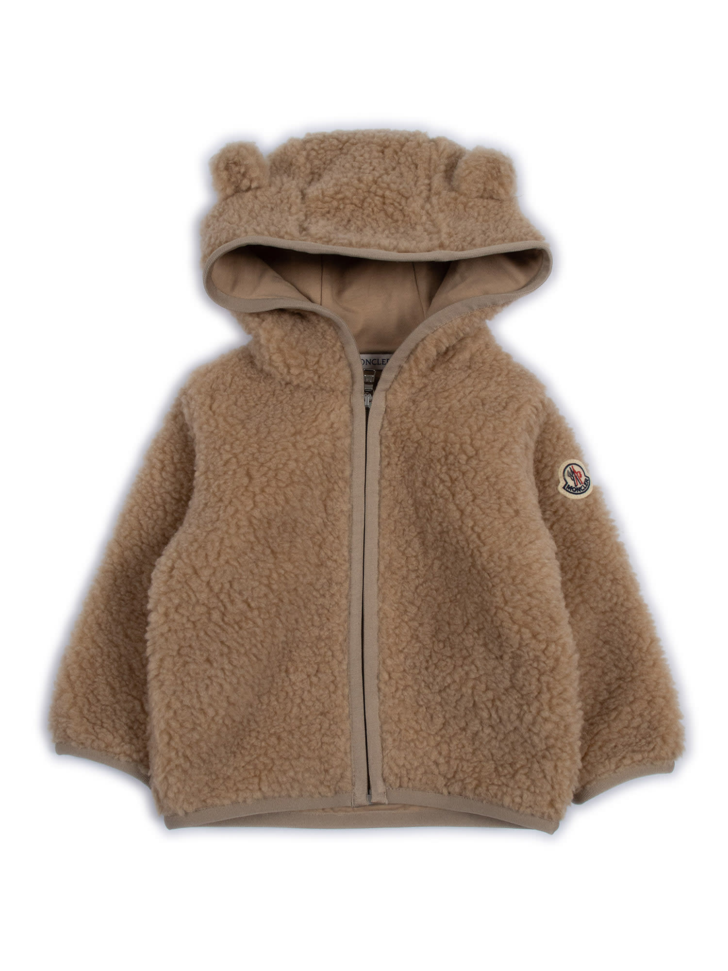 Moncler Zip Up Cardigan In Brown