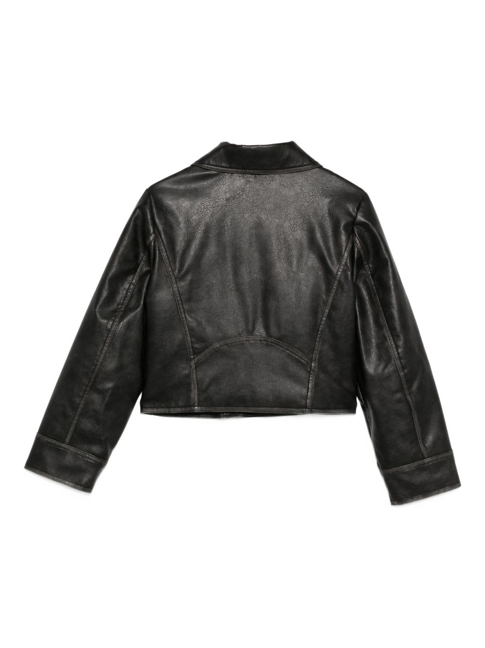 Twinset Kids Asymmetric Zip-fastening Biker Jacket In Black