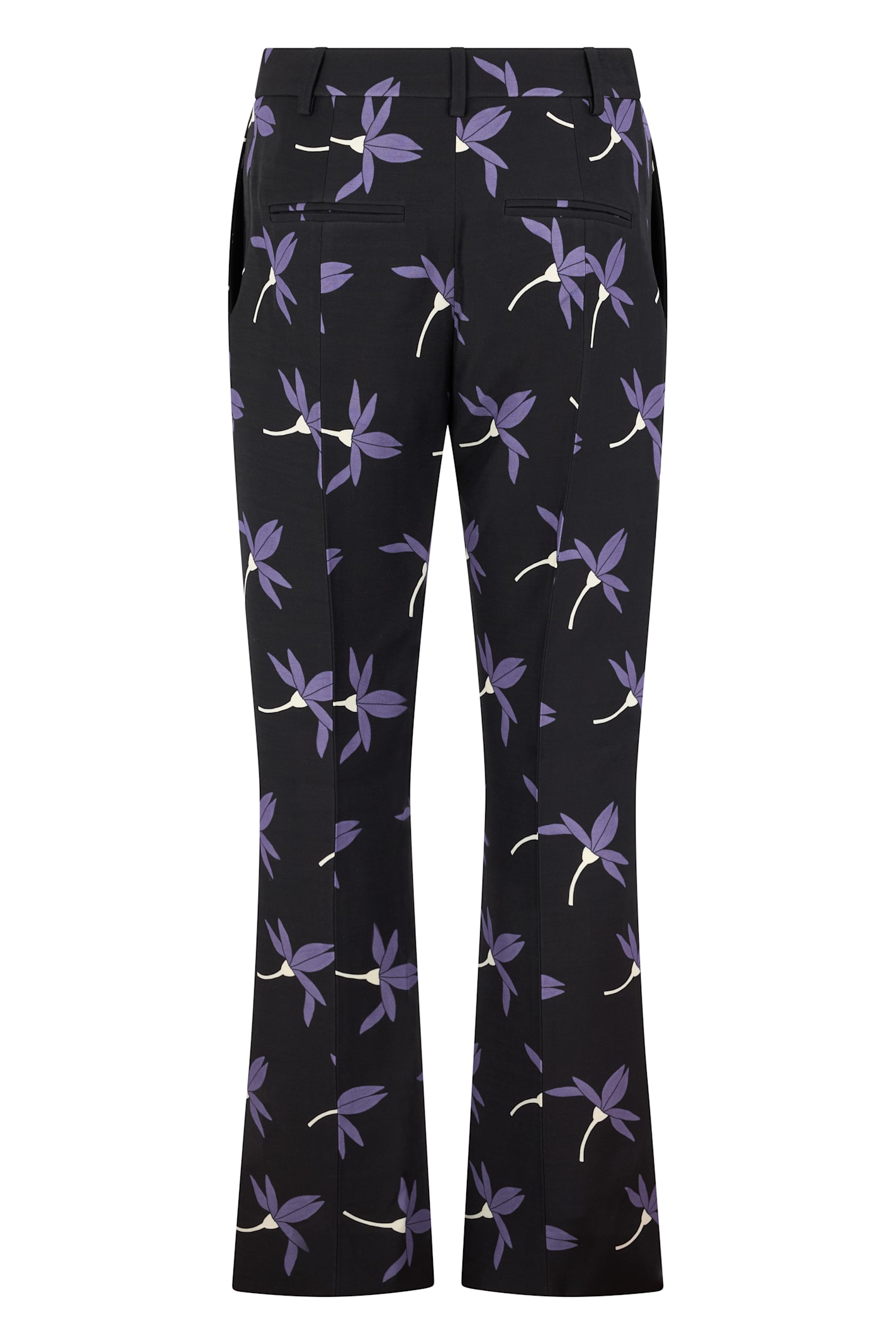 Valentino Printed Cropped Pants In Black