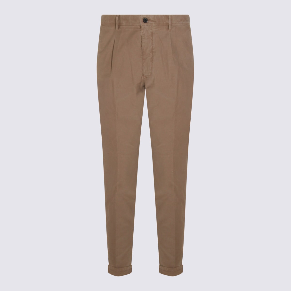 Incotex Tapered-fit Trousers In Stretch Cotton In Brown