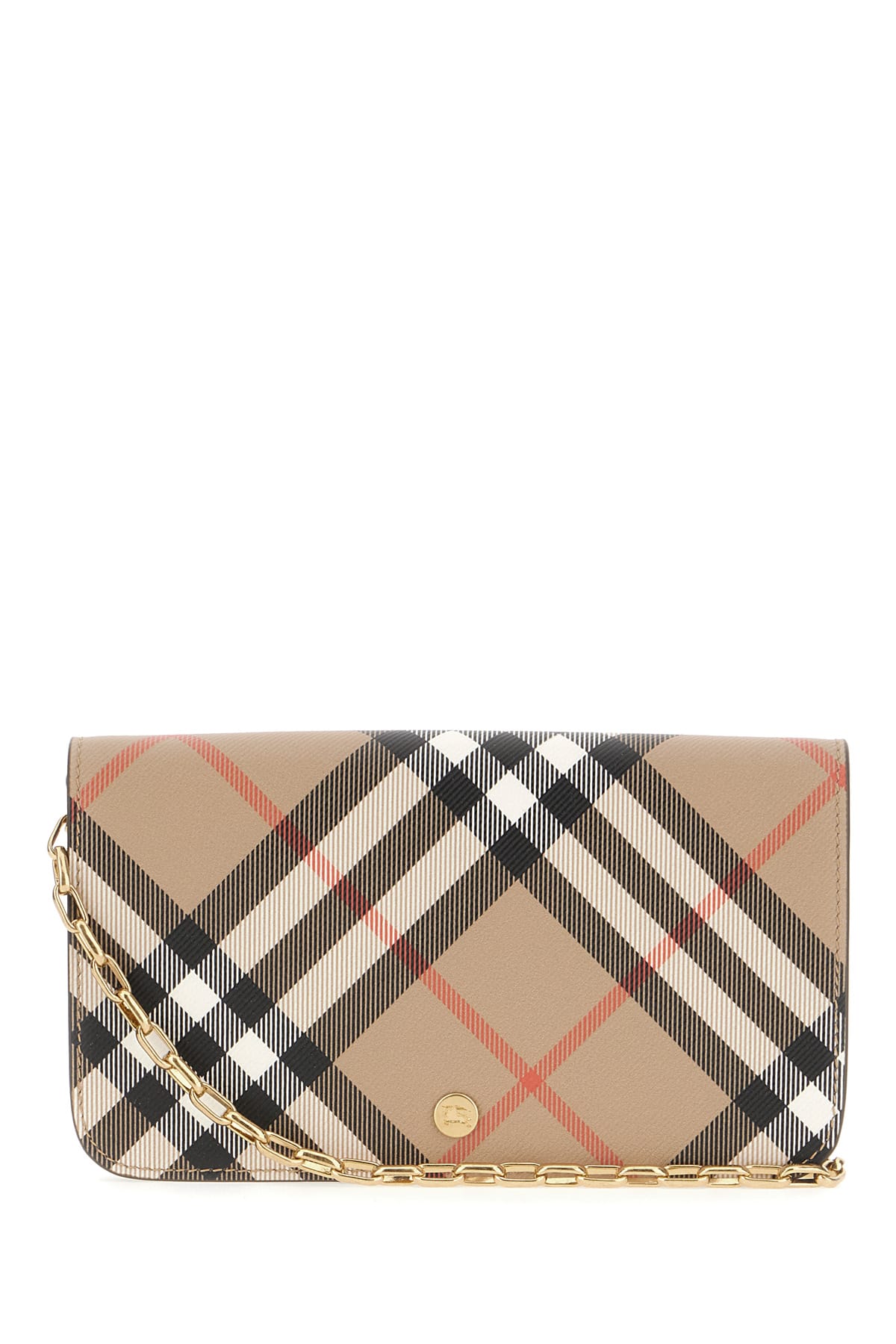 Shop Burberry Embroidered Fabric Wallet In Sand