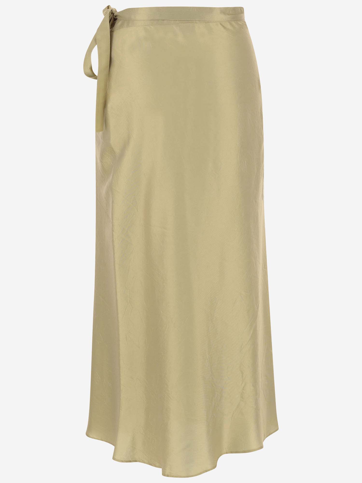 Shop Aspesi Viscose Blend Long Skirt In Ocra