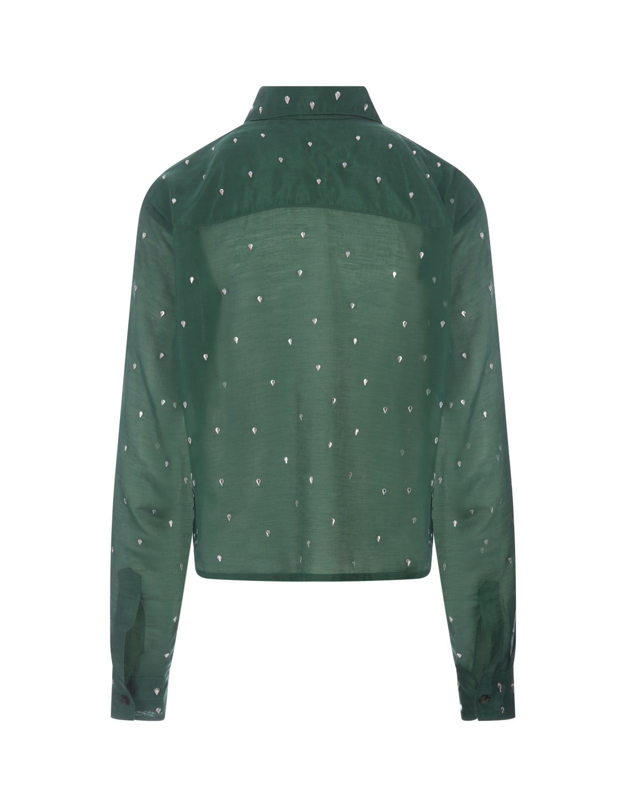 Shop Oseree Green Gem Cut Shirt