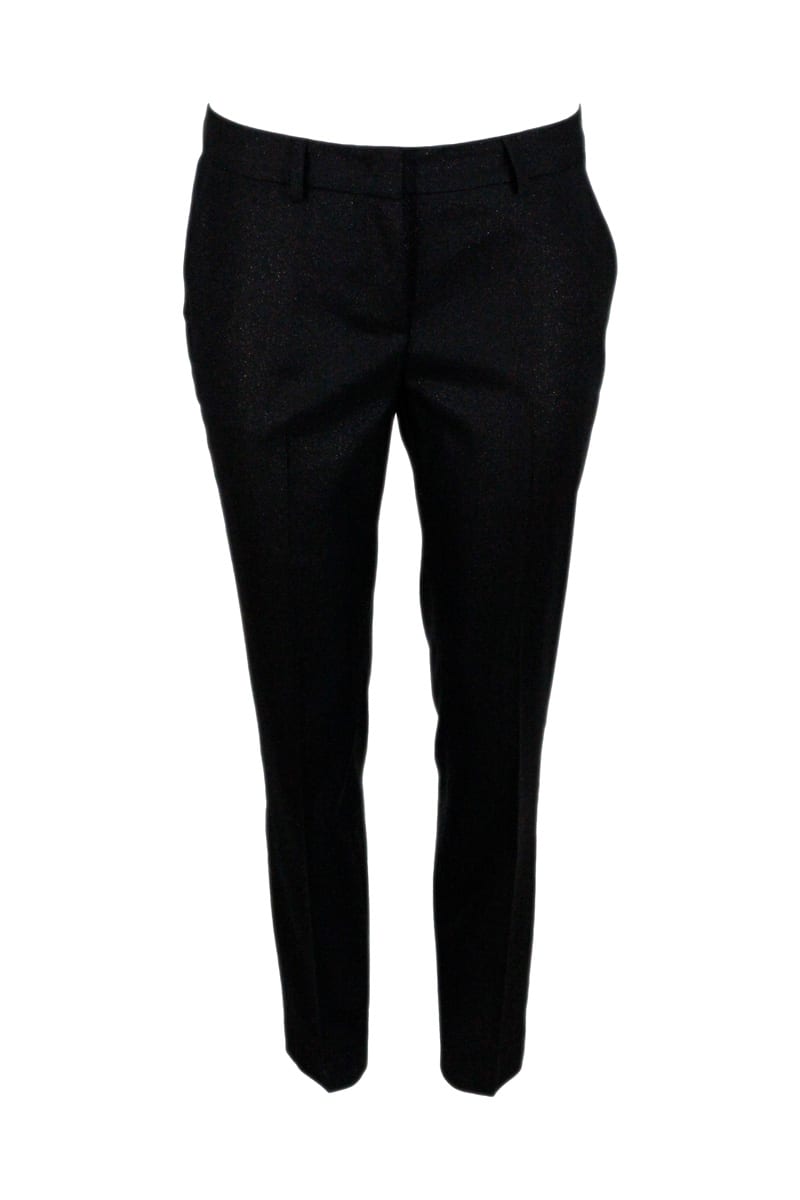 Fabiana Filippi Relaxed-fit Linen Trousers With Elastic Waistband In Black